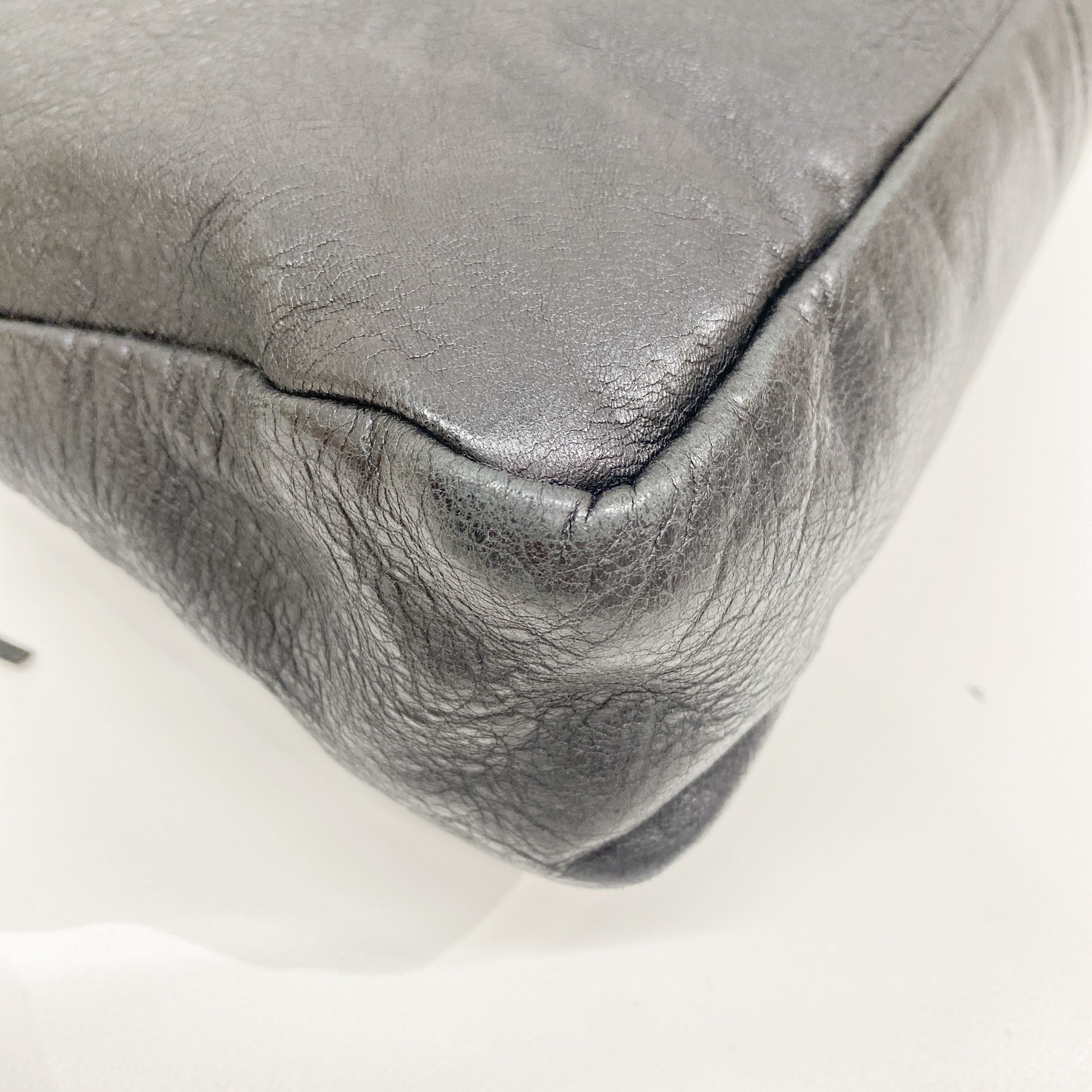 The Town Black Leather Hand Bag