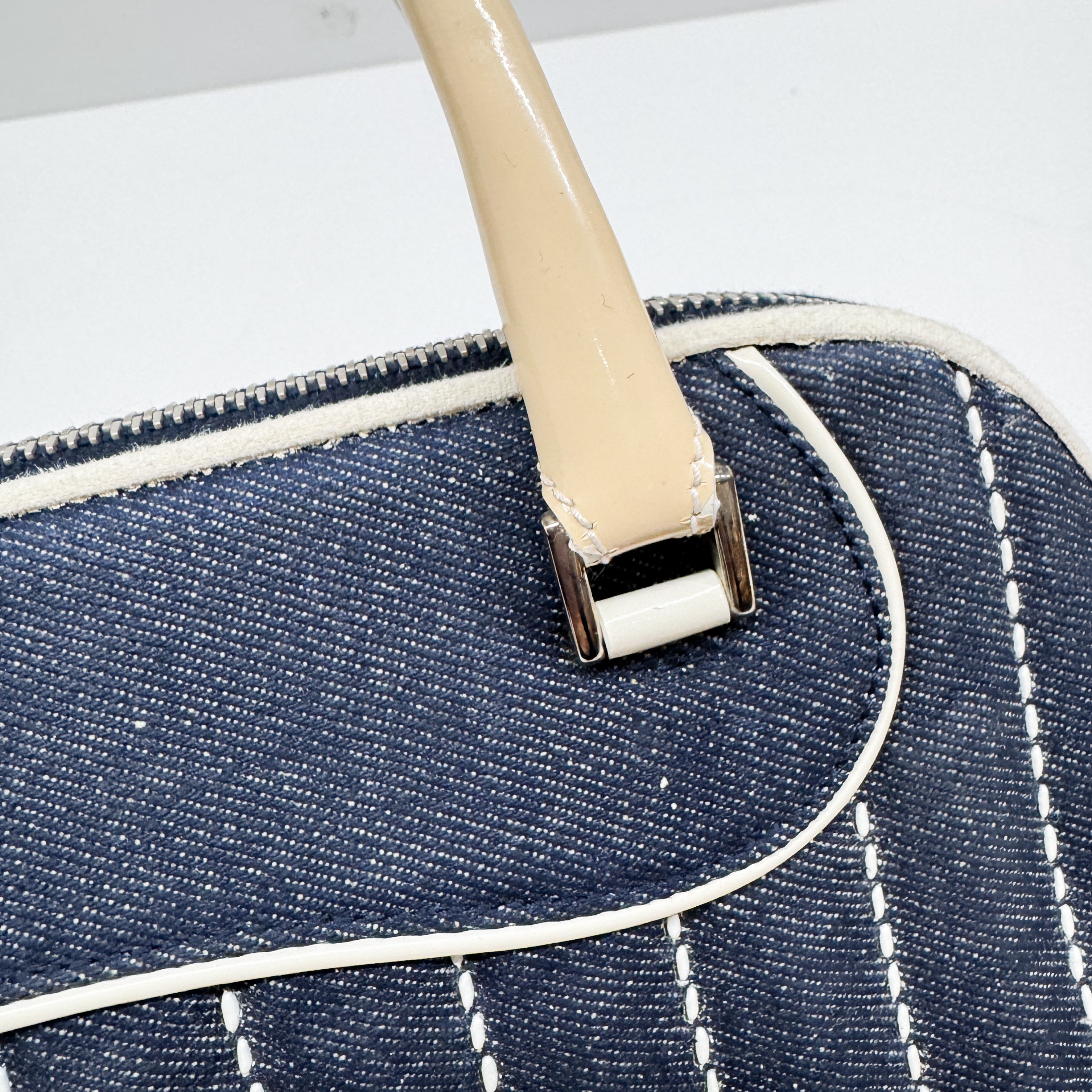 CHRISTIAN DIOR DENIM MONTAIGNE CADILLAC 1947 HANDLE BAG