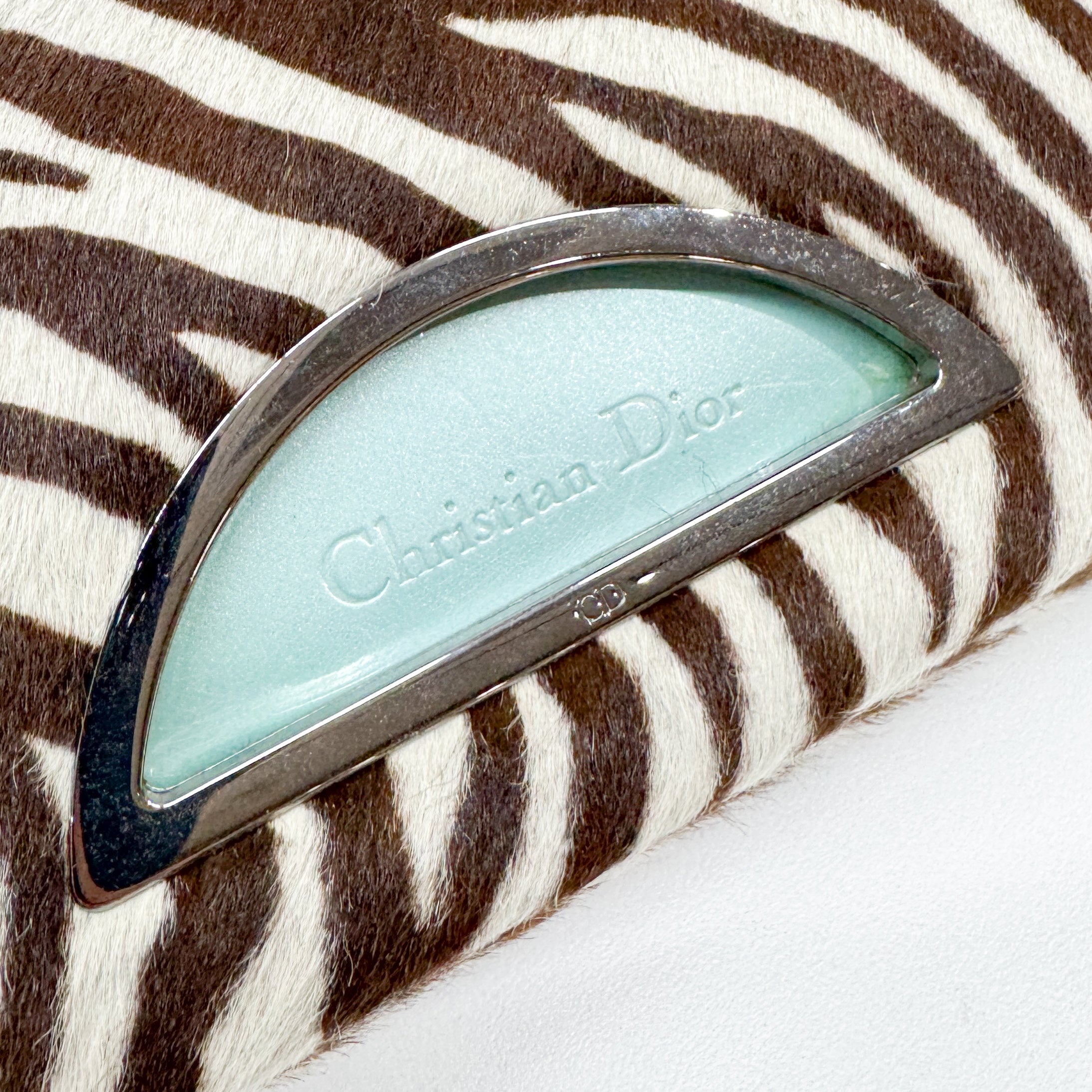 Limited Edition Malice Pearl Zebra Print Pony Hair Shoulder Bag