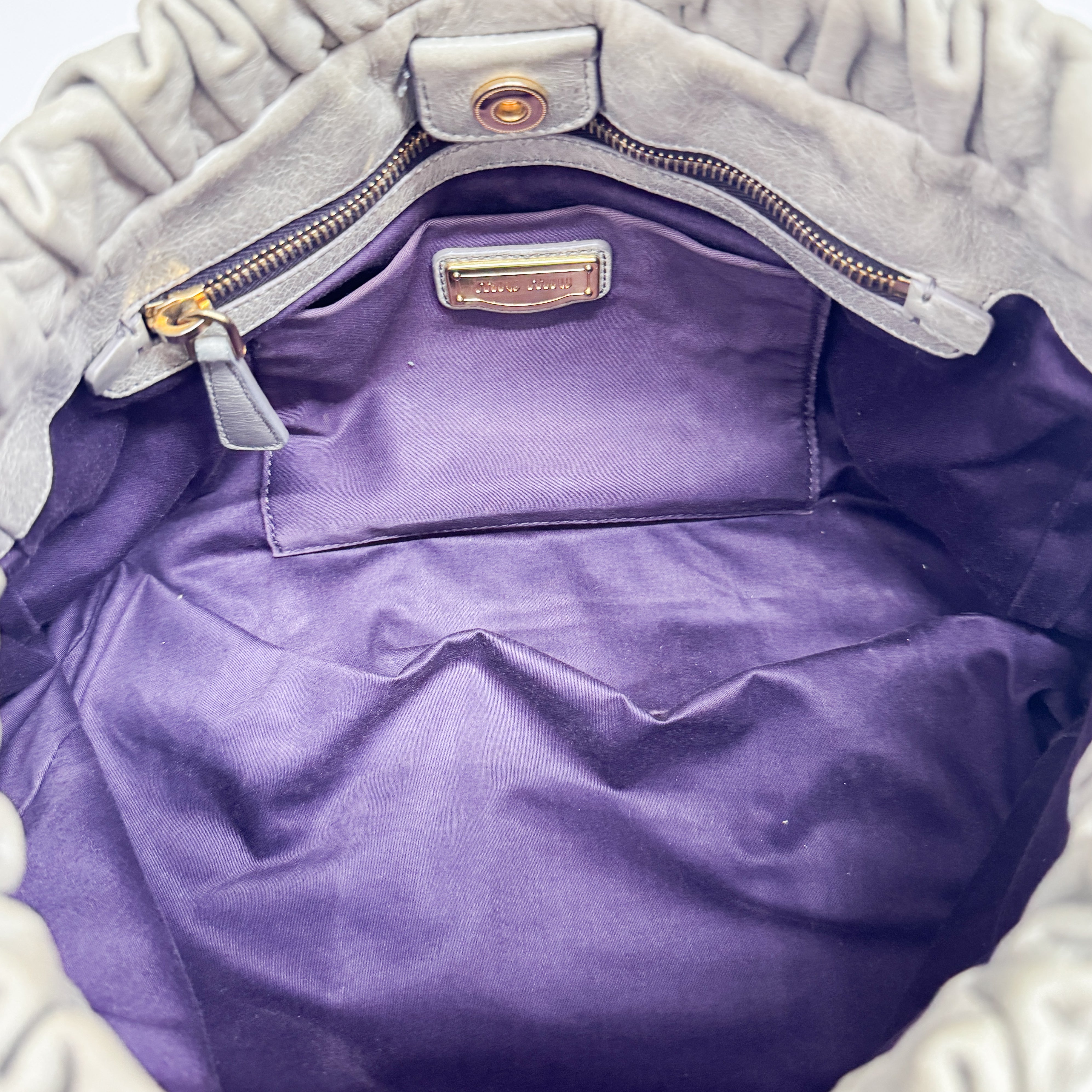 Vitello Beige Calfskin Leather Two Way Bag