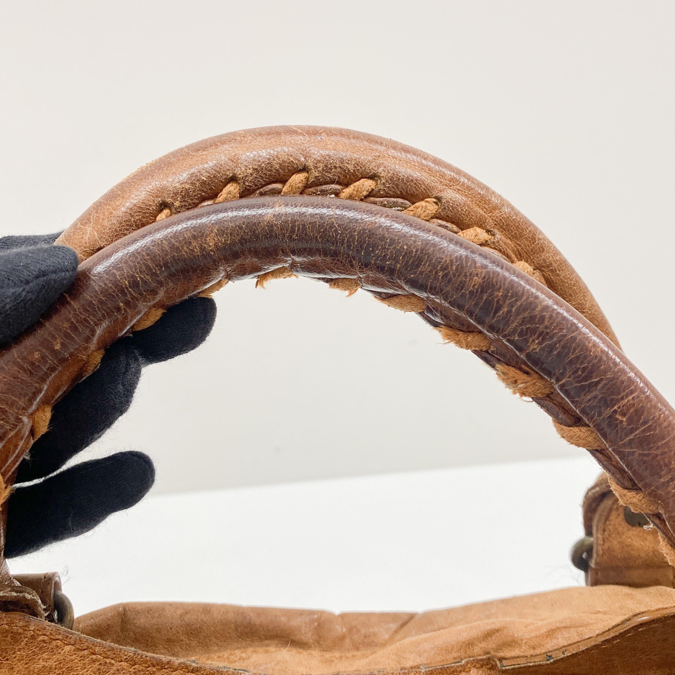 The City Brown Calfskin Leather Two Way Bag