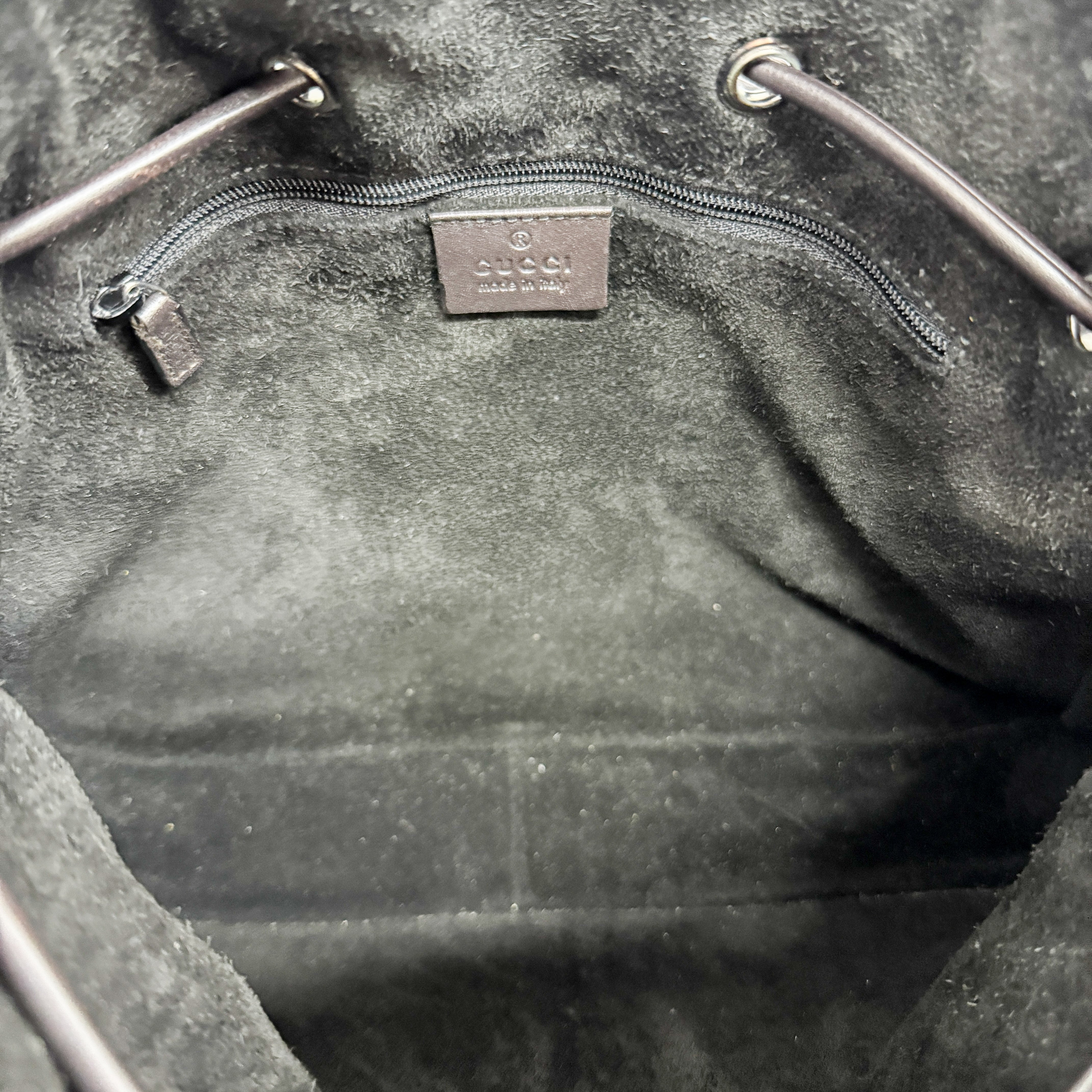 GG Brown Suede Shoulder Bag