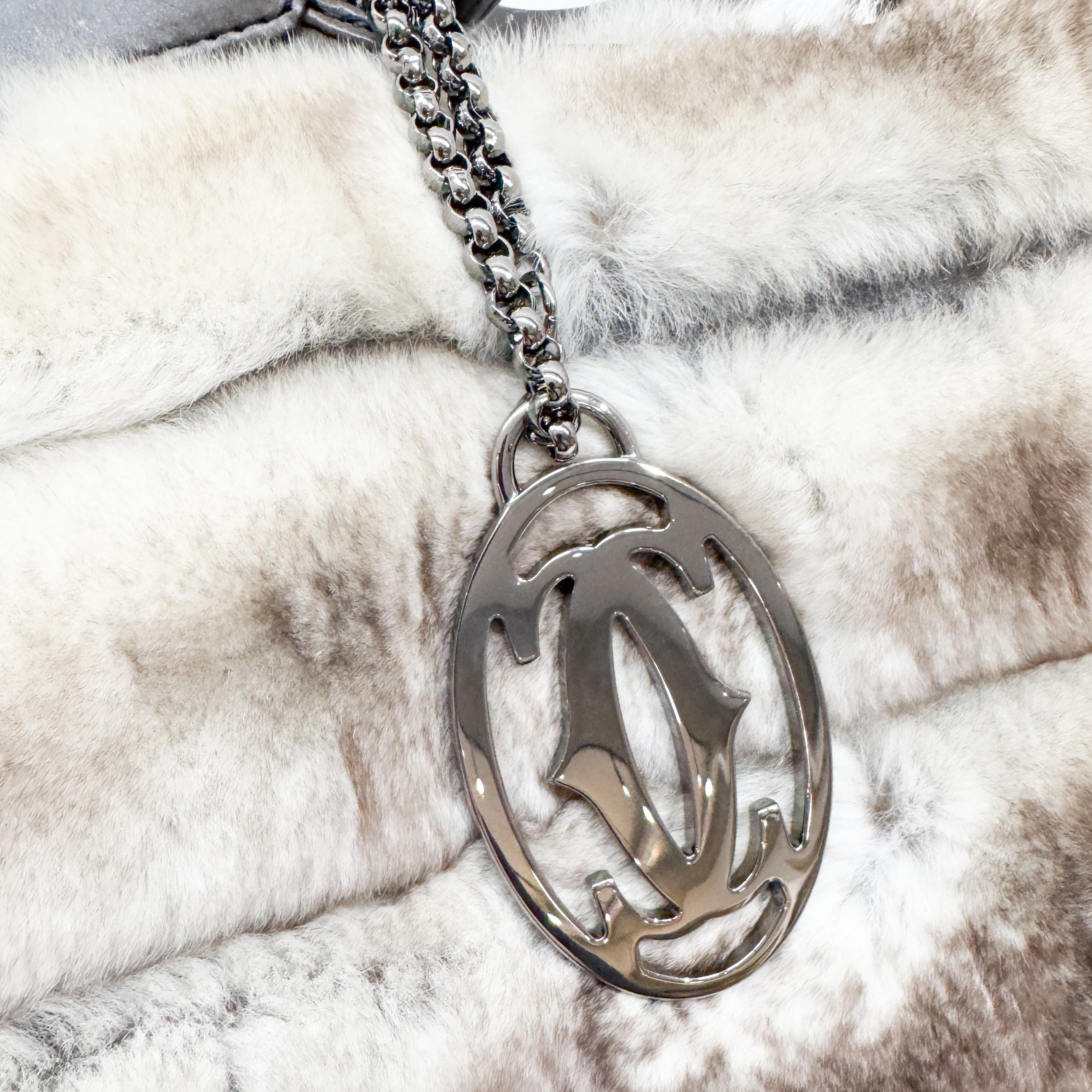 Brown & White Rabbit Fur Shoulder Bag