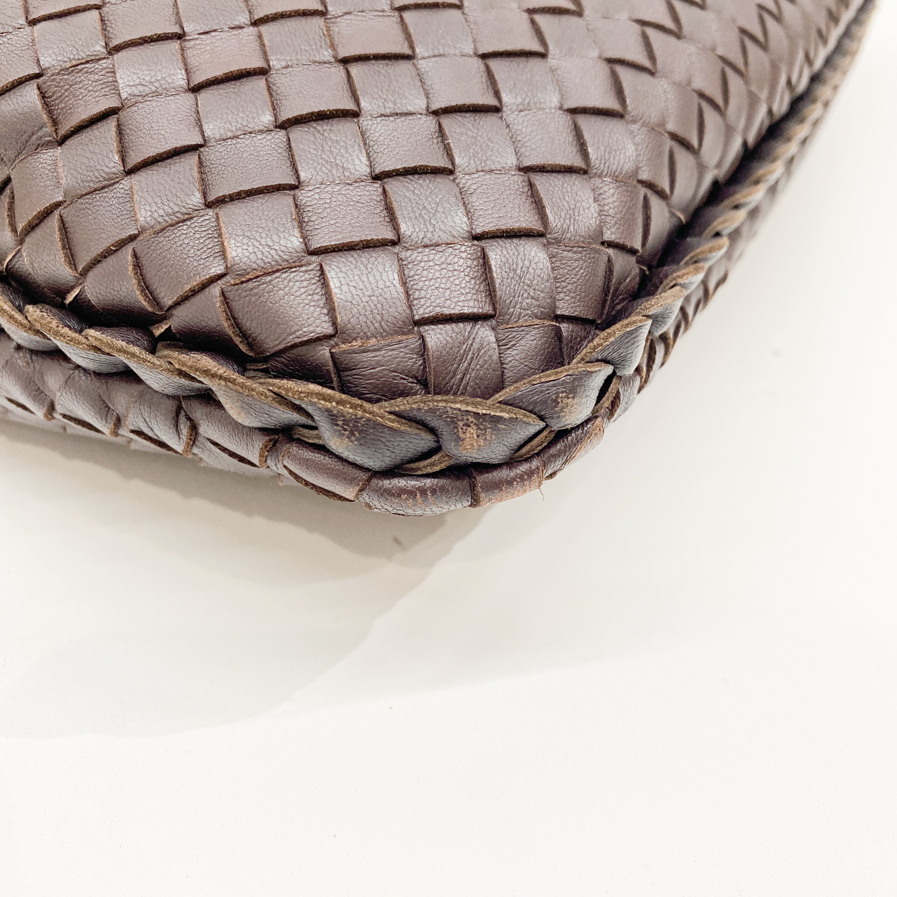 Intrecciato Brown Leather Hobo Bag