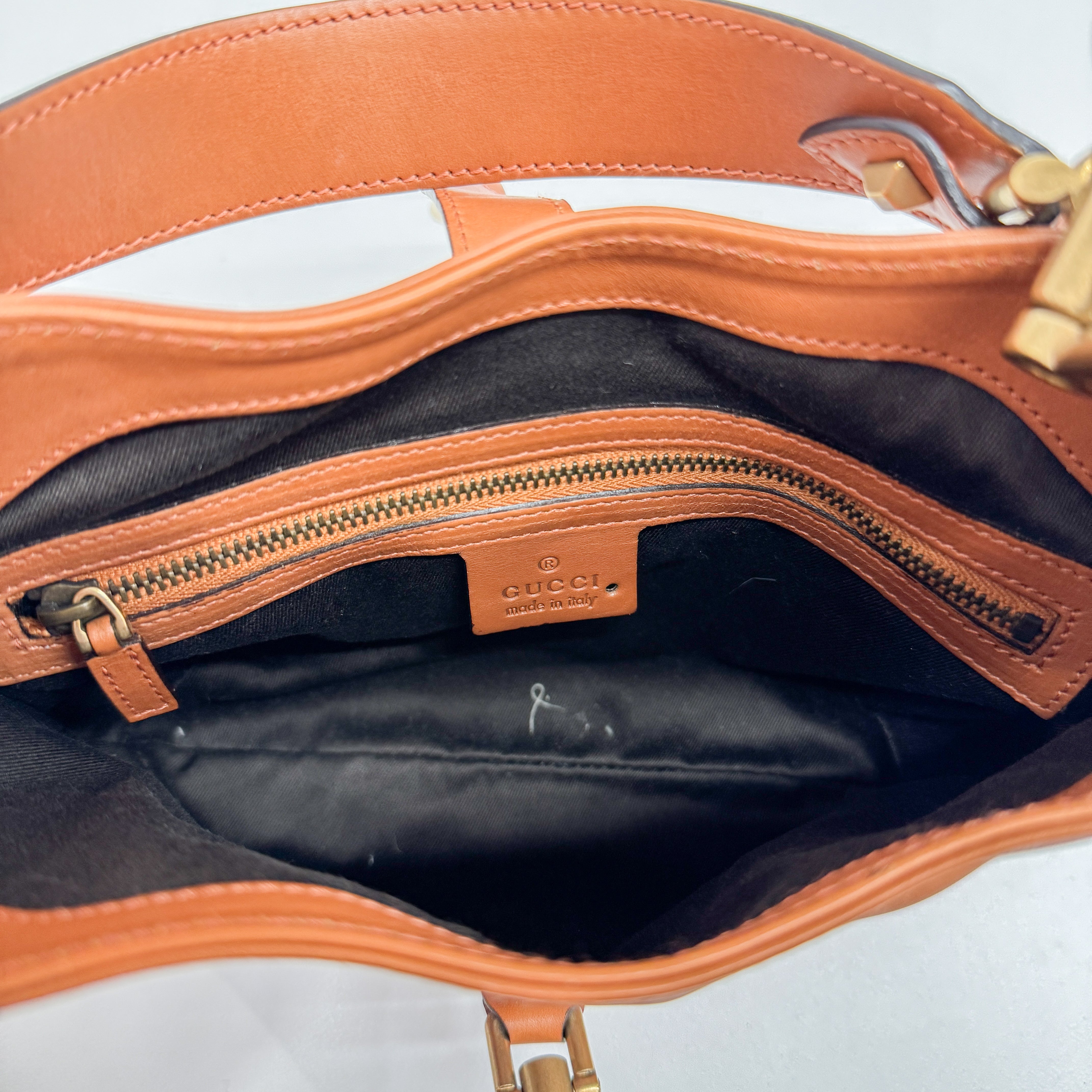 Mini Jackie Orange Leather Shoulder Bag