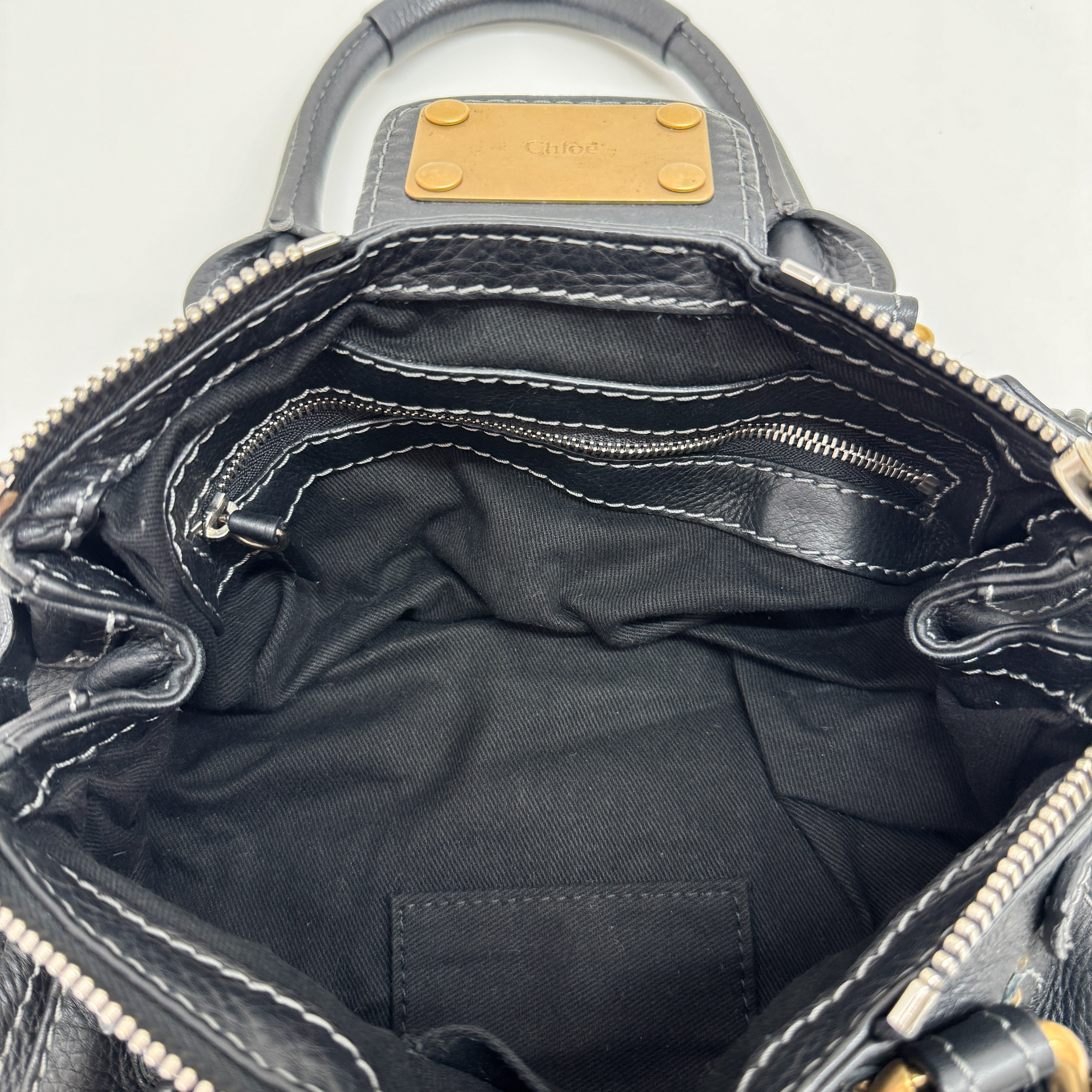 Mini Paddington Black Leather Shoulder Bag