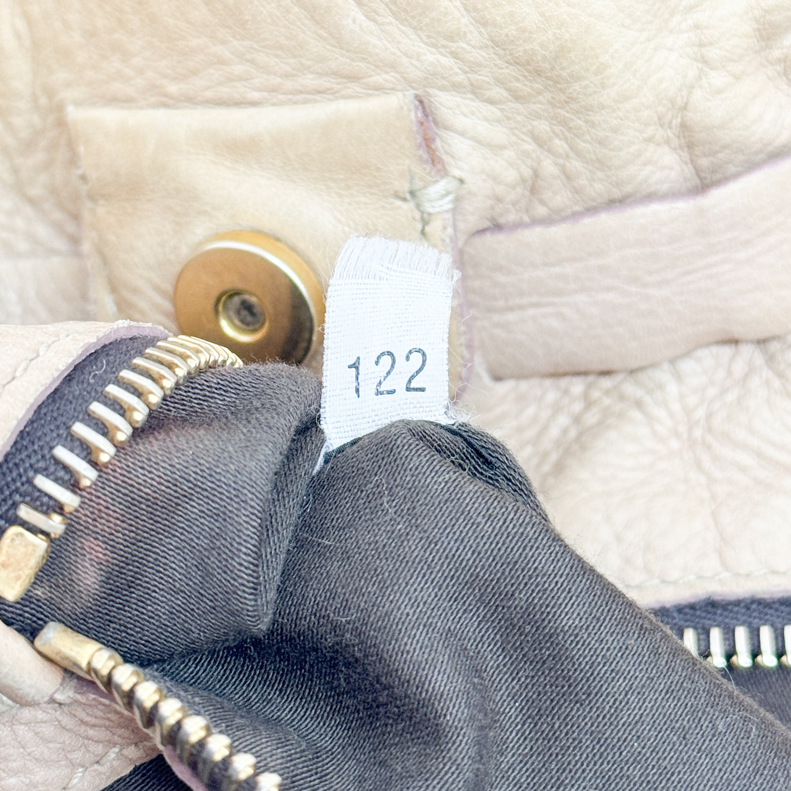 Vitello Lux Bow Bag Beige Calfskin Leather Shoulder Bag