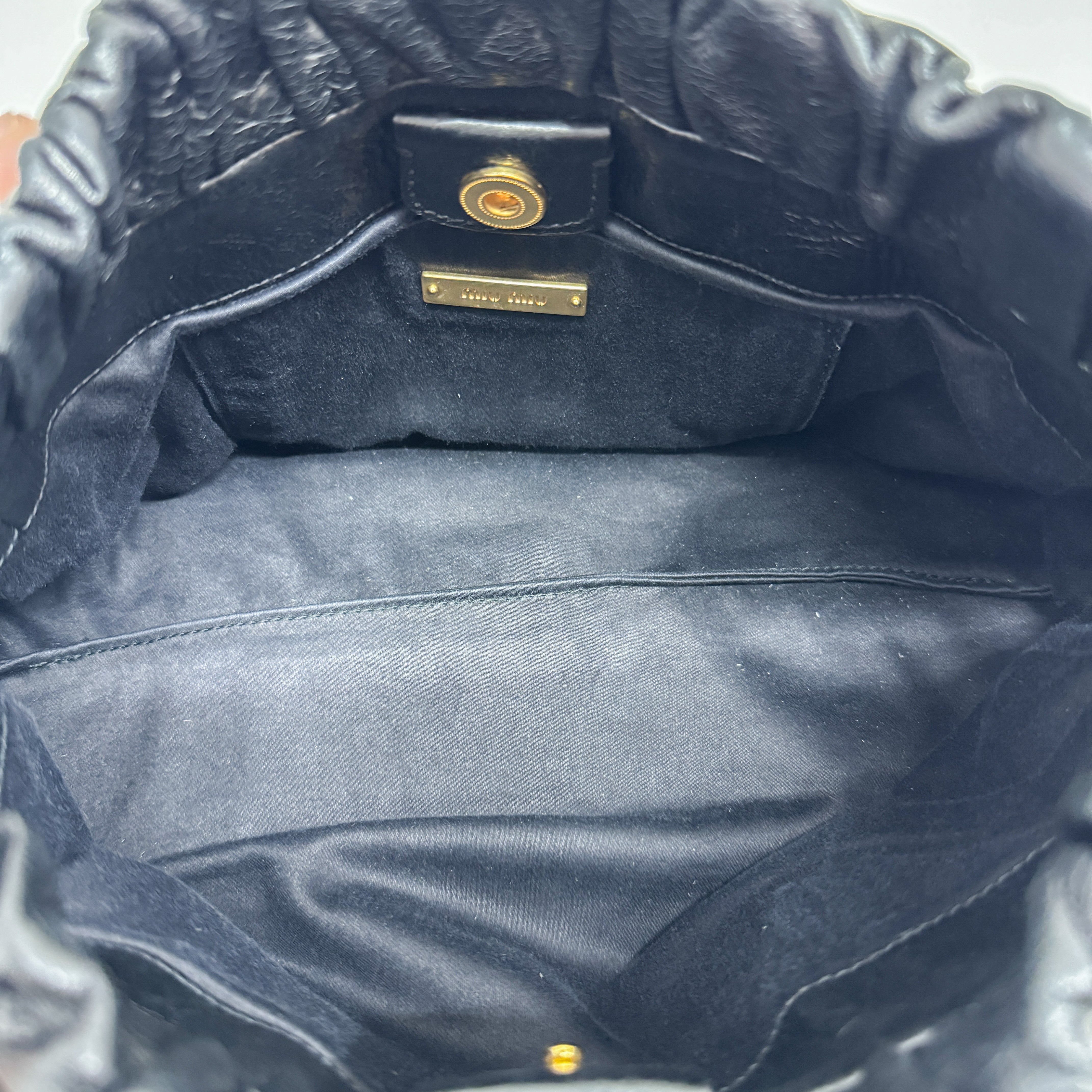 Mini Vitello Black Calfskin Leather Two Way Bag