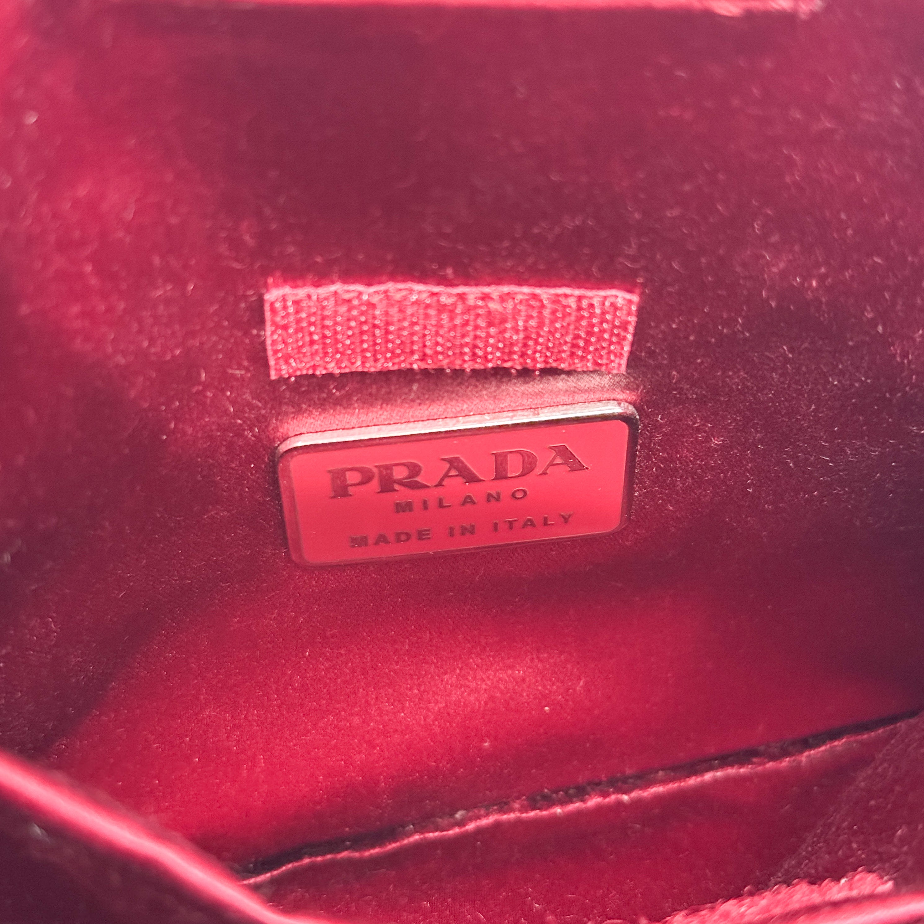 Vintage Red Triangle Satin Shoulder Bag