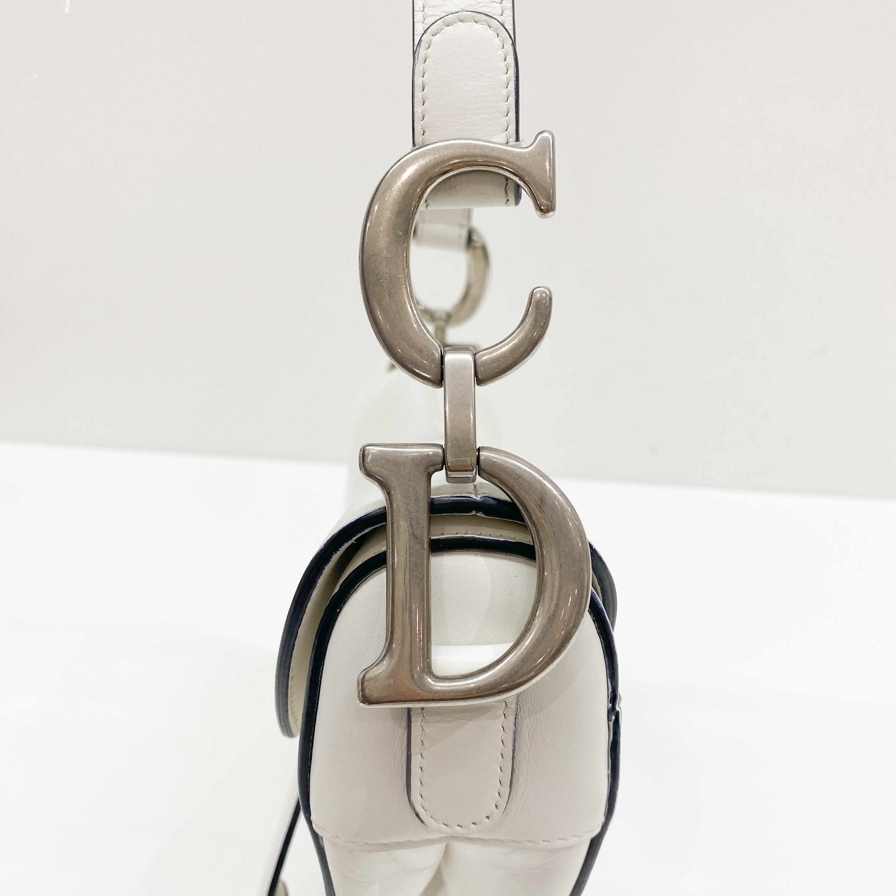 Saddle White Leather Bag