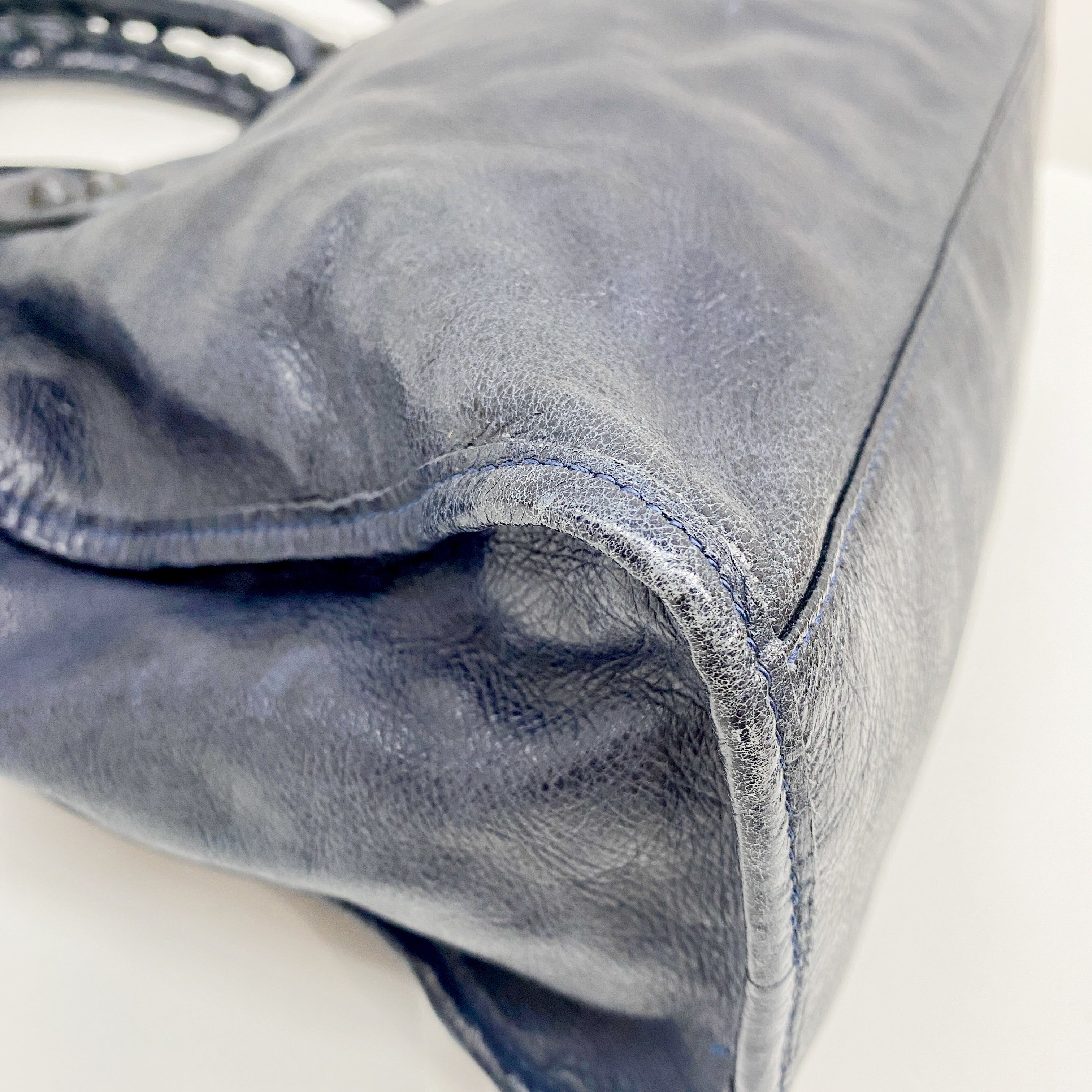 The City Navy Leather Bag