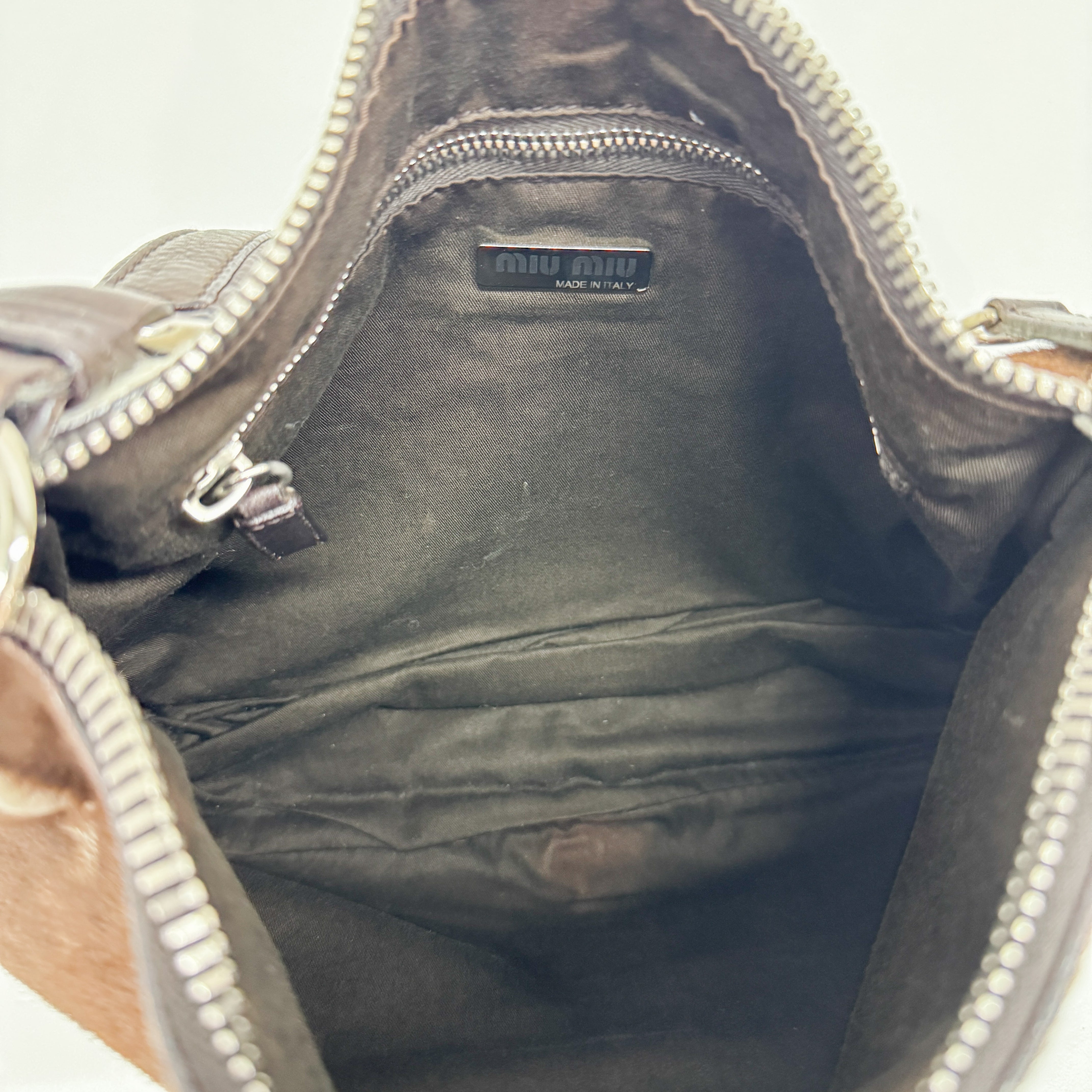 Beau Brown Cow Print Pony Hair Shoulder Bag