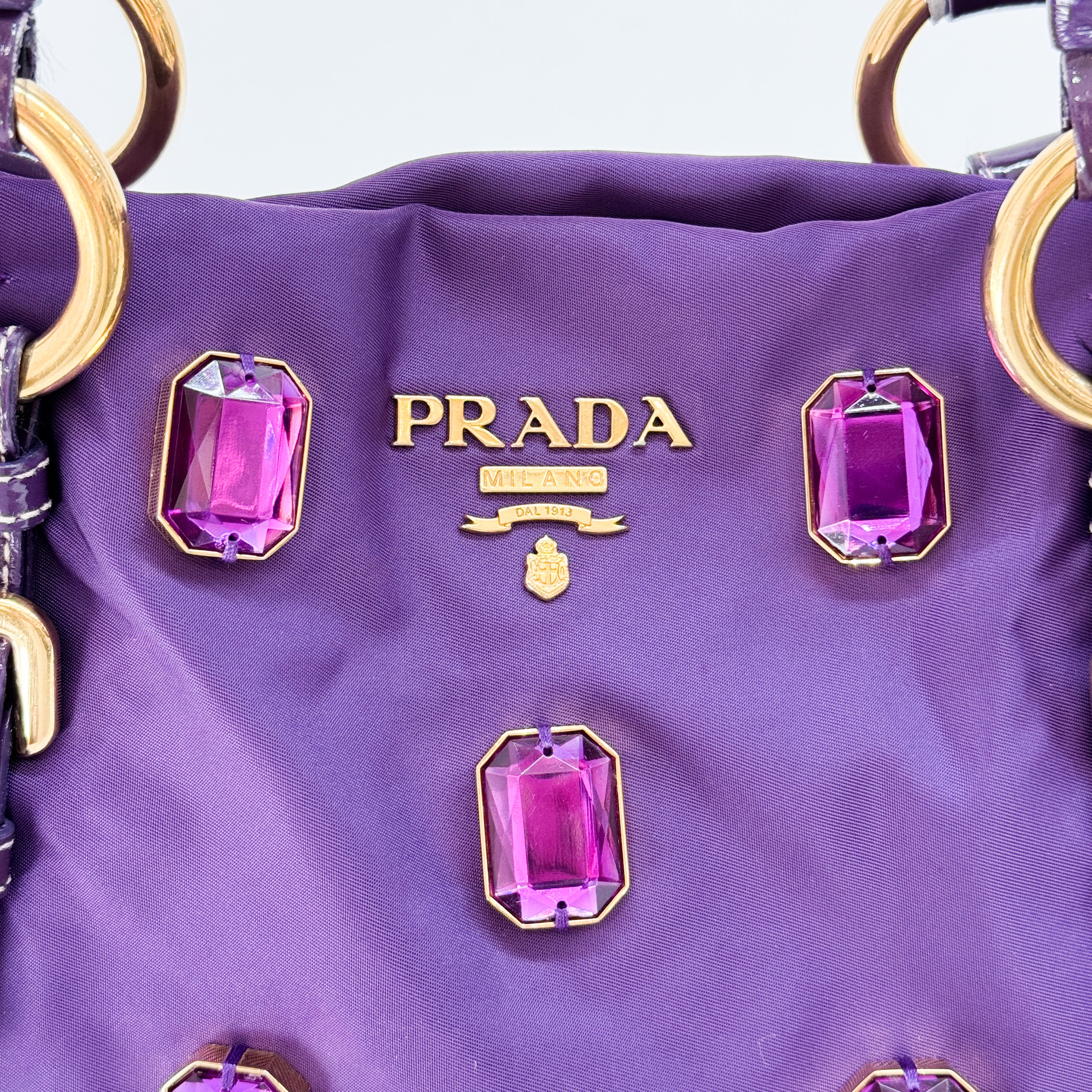 Vintage Purple Rhinenstone Satin Shoulder Bag