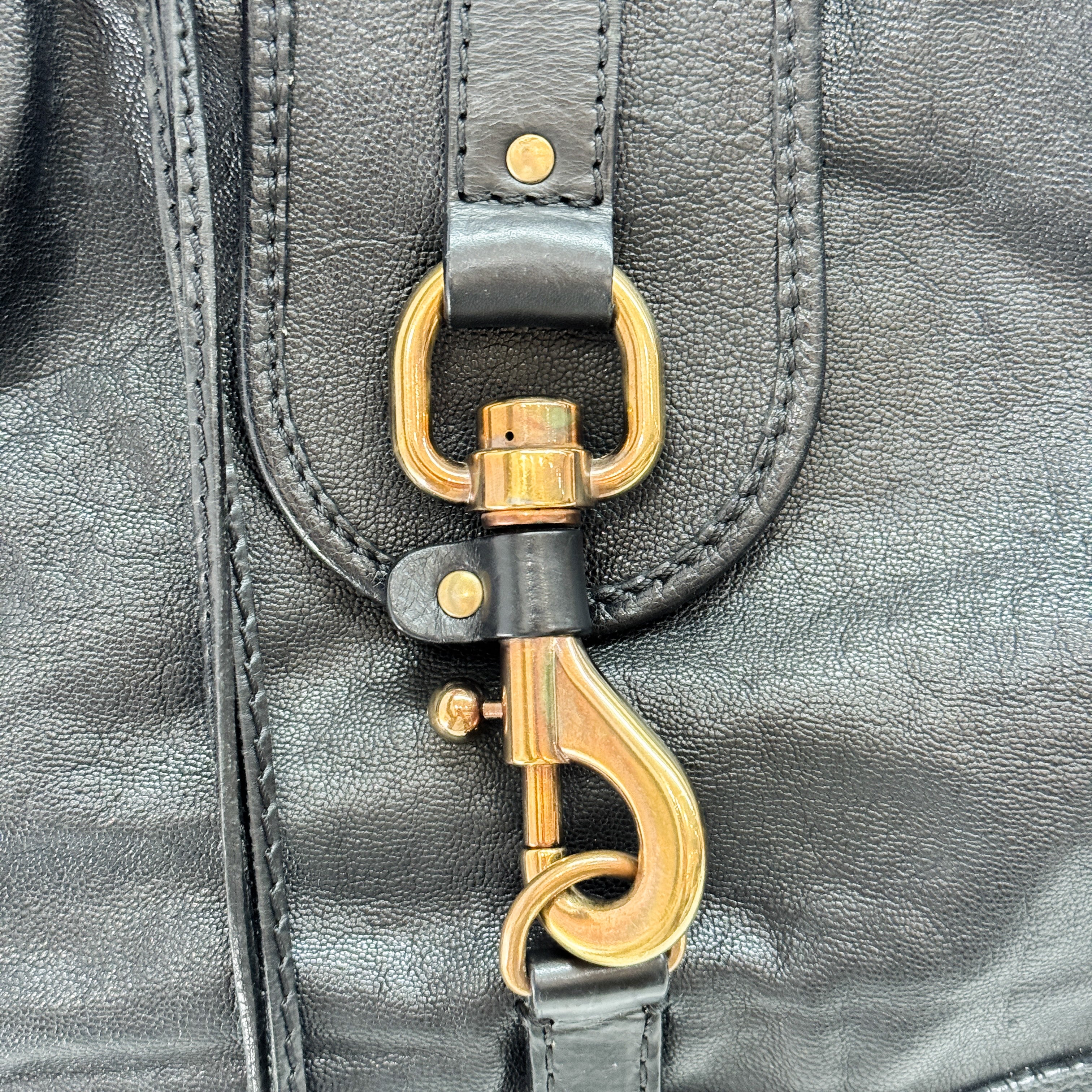 Kerala Black Leather Two Way Bag