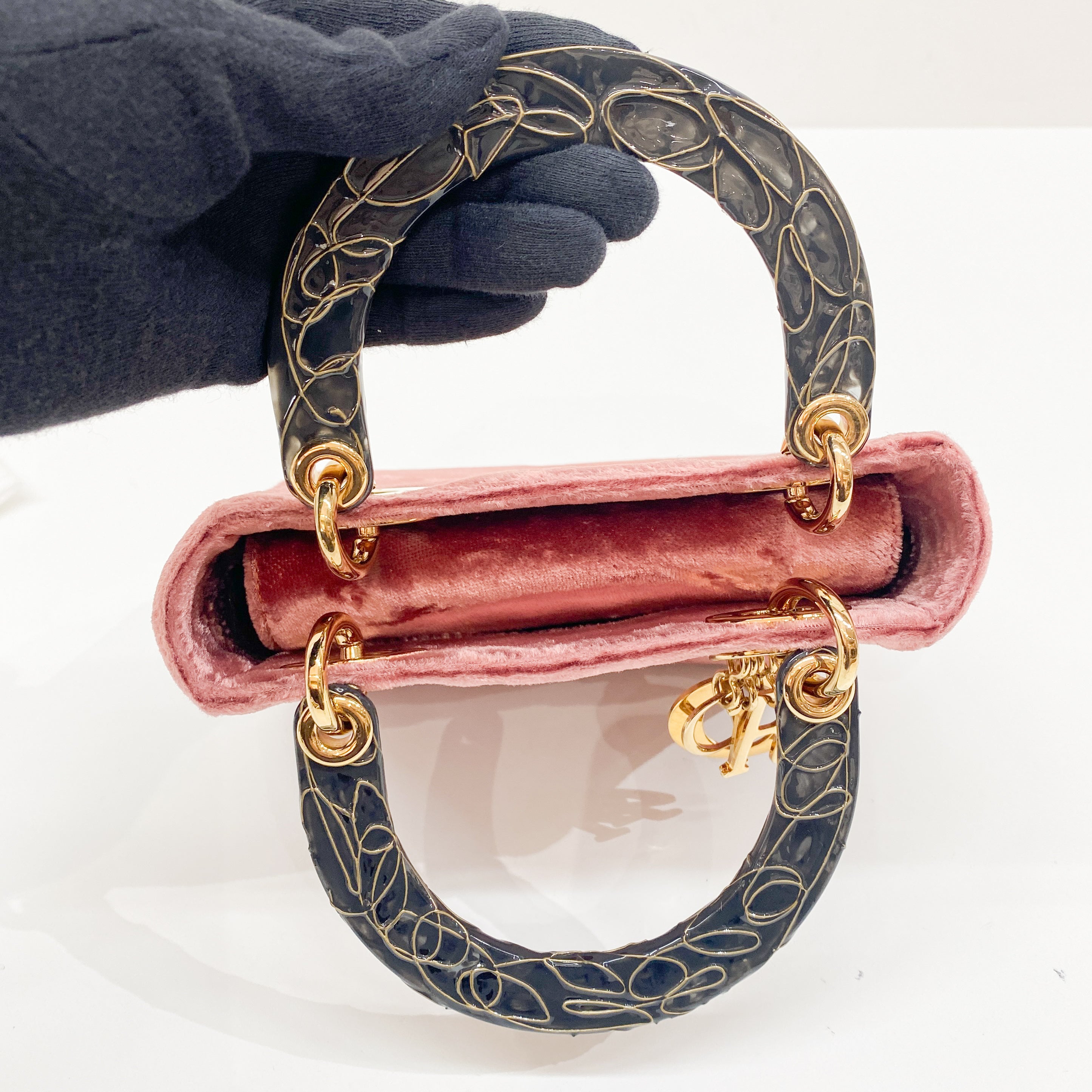 Vintage Pink Velvet Mini Hand Bag