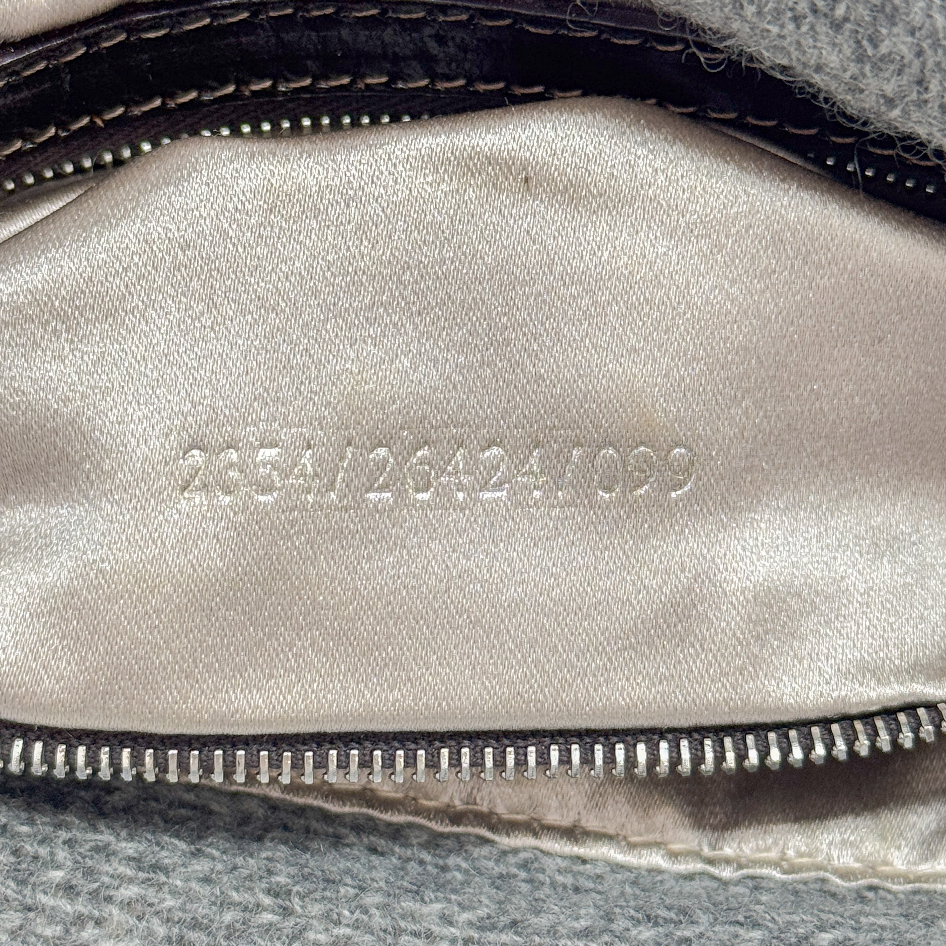 Baguette Grey Wool Shoulder Bag