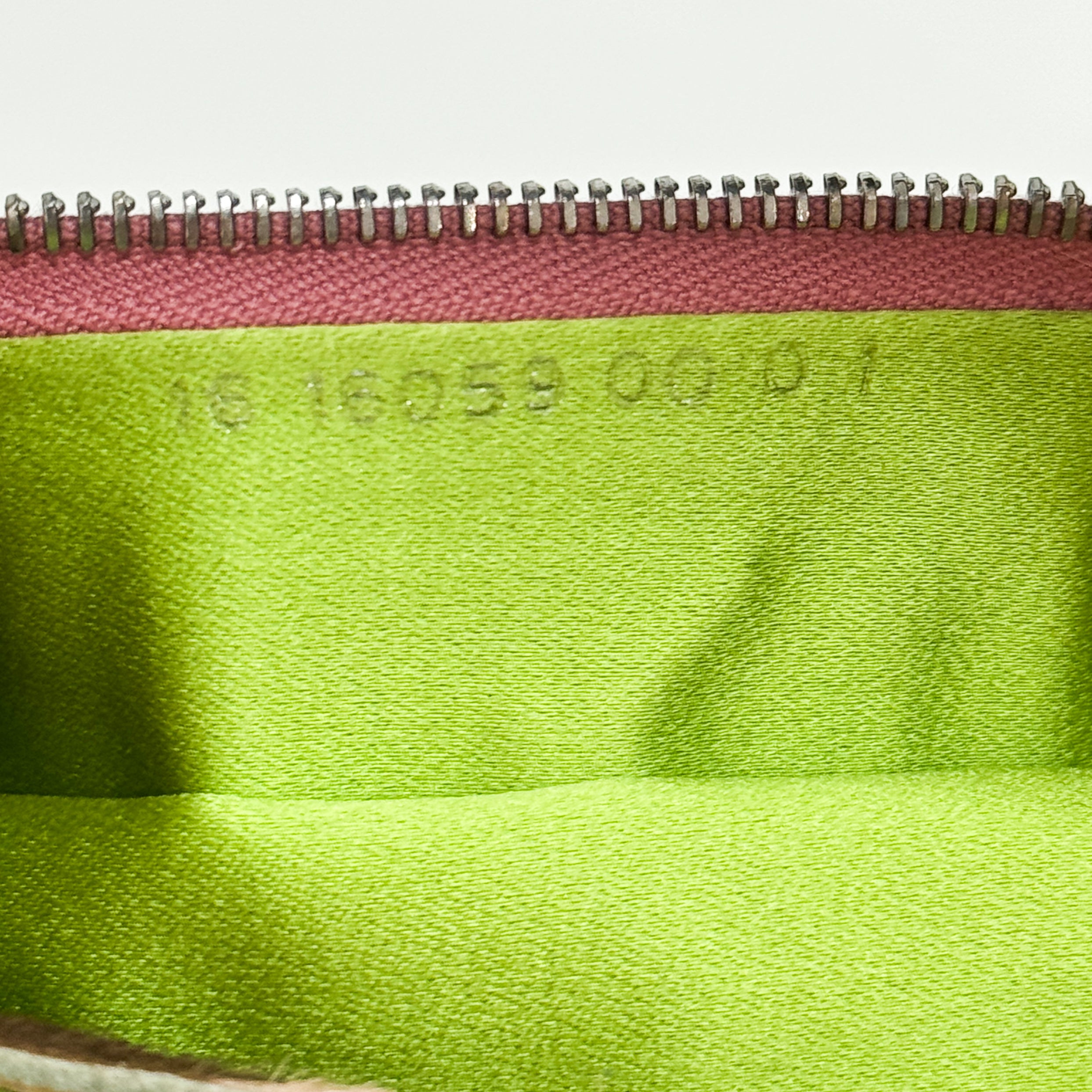 Baguette Green and Pink Crochet and Pony Hair Shoulder Bag