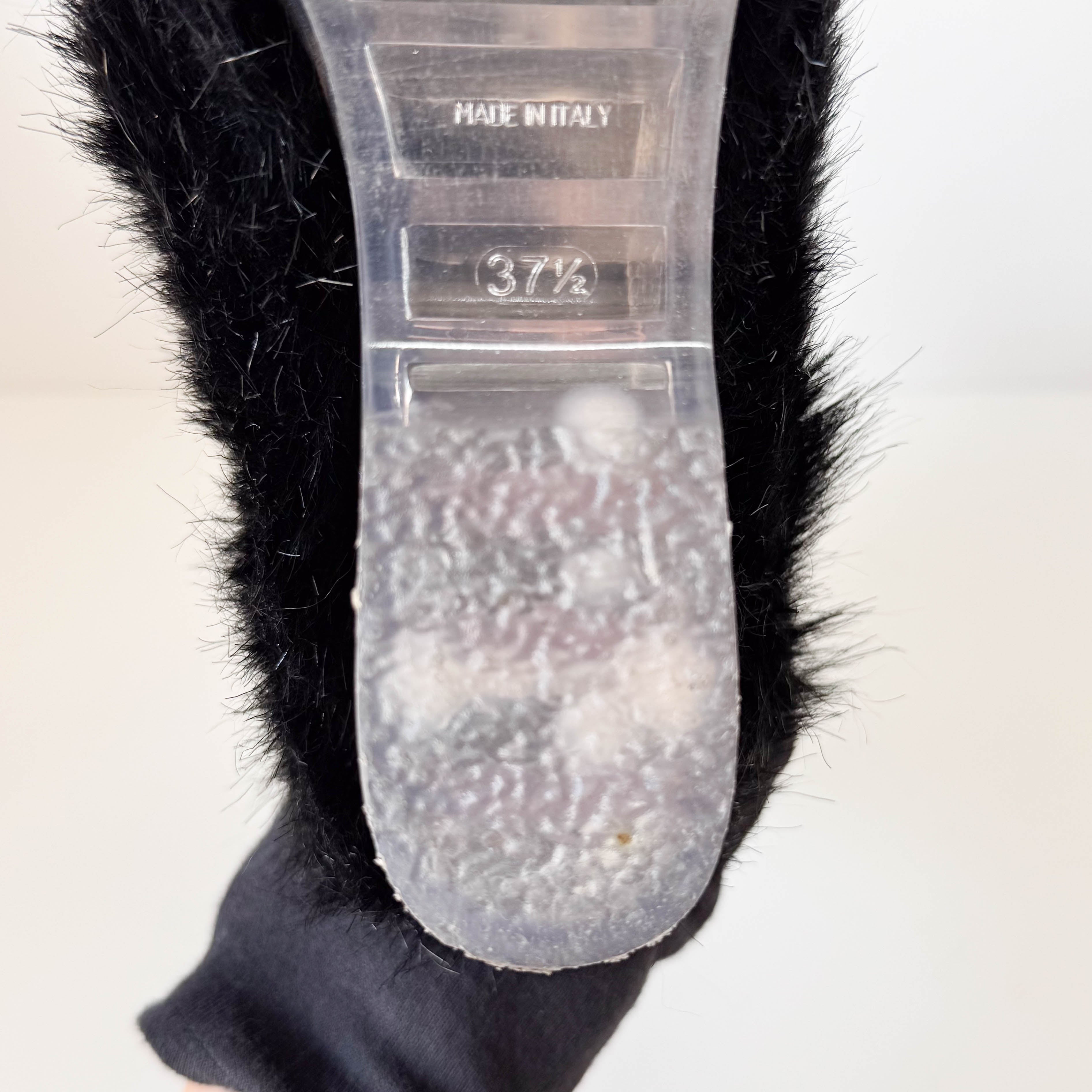 Size 37 1/2 Black Fur Boots