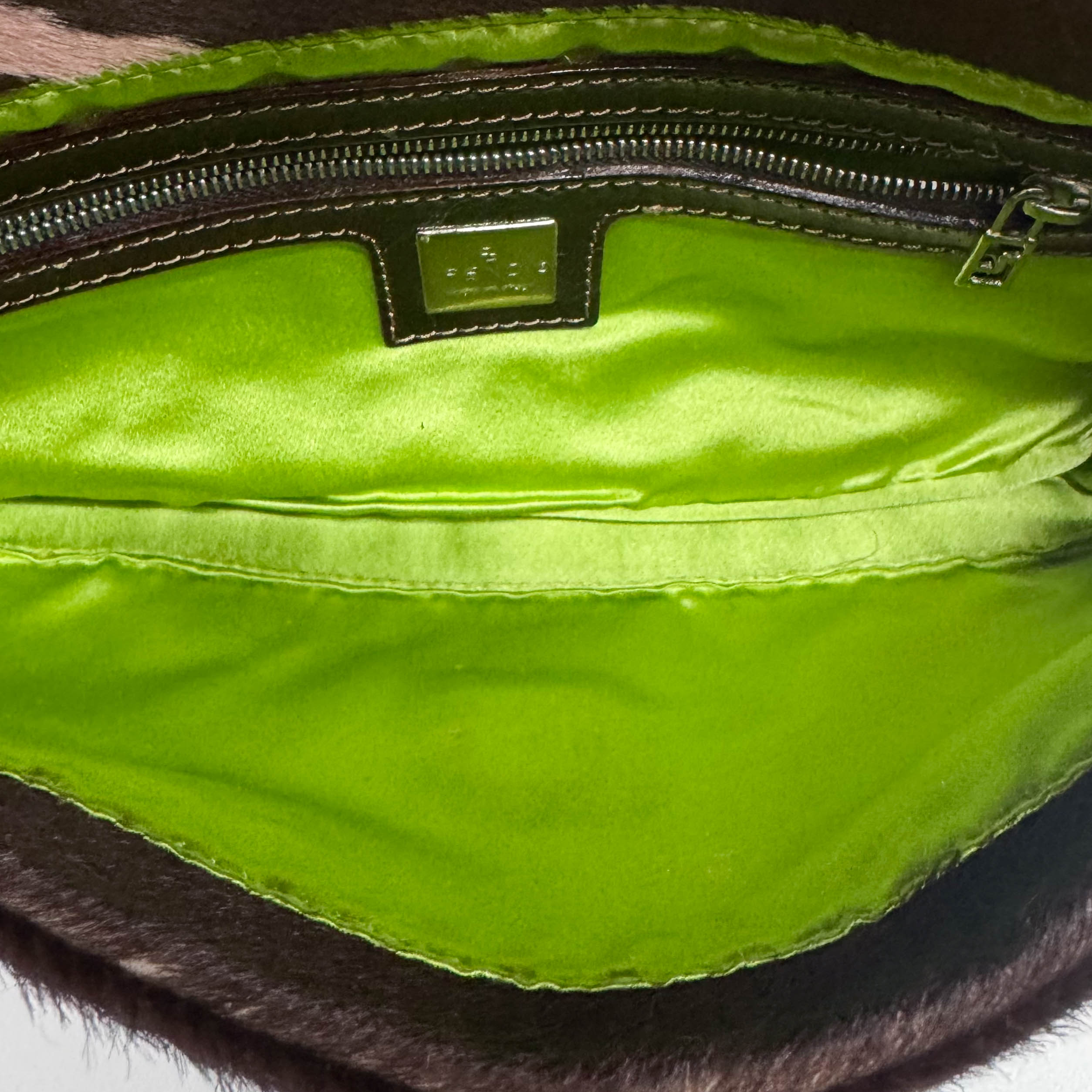 Baguette Pink Pony Hair Shoulder Bag