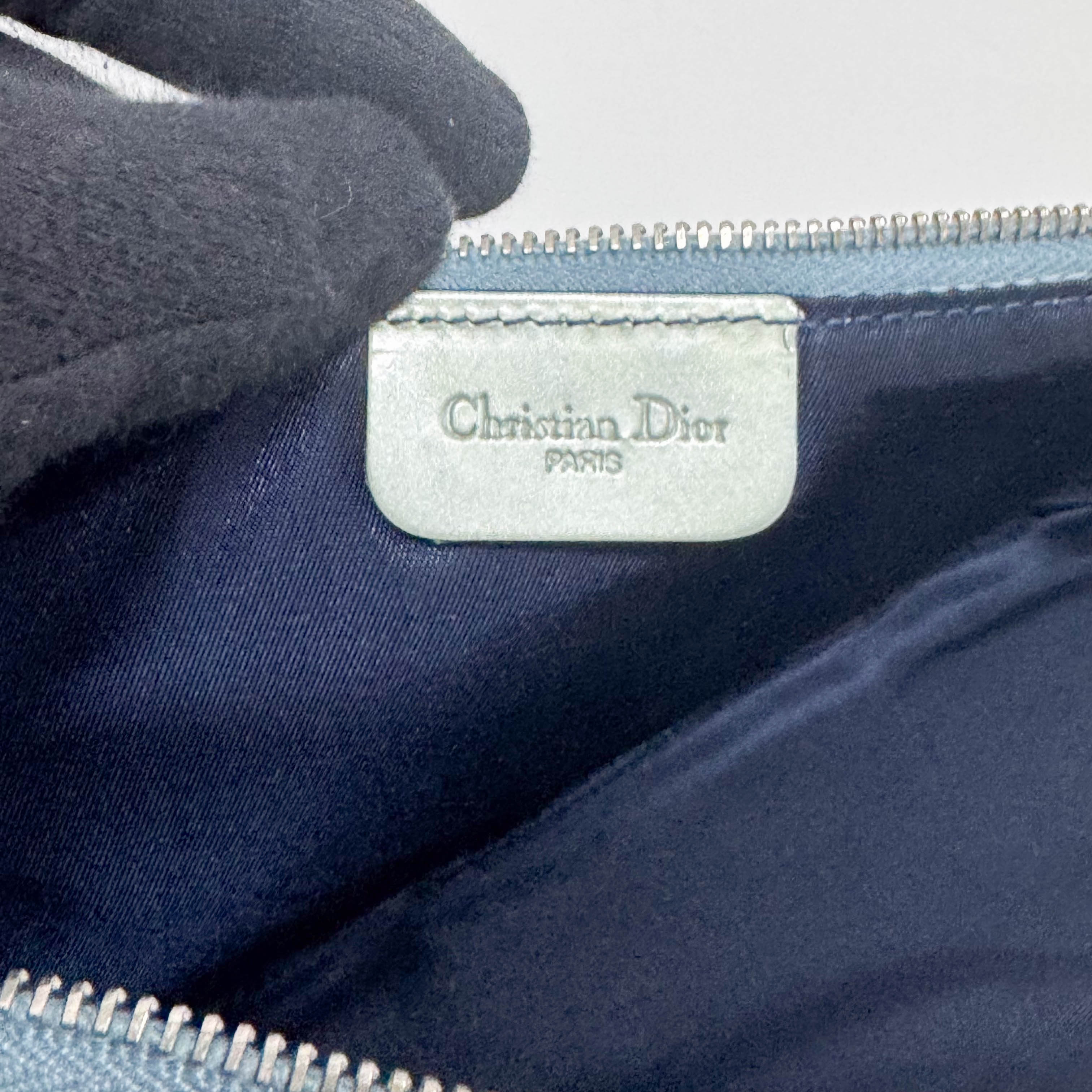 Saddle Blue Lizard Embossed Shoulder Bag