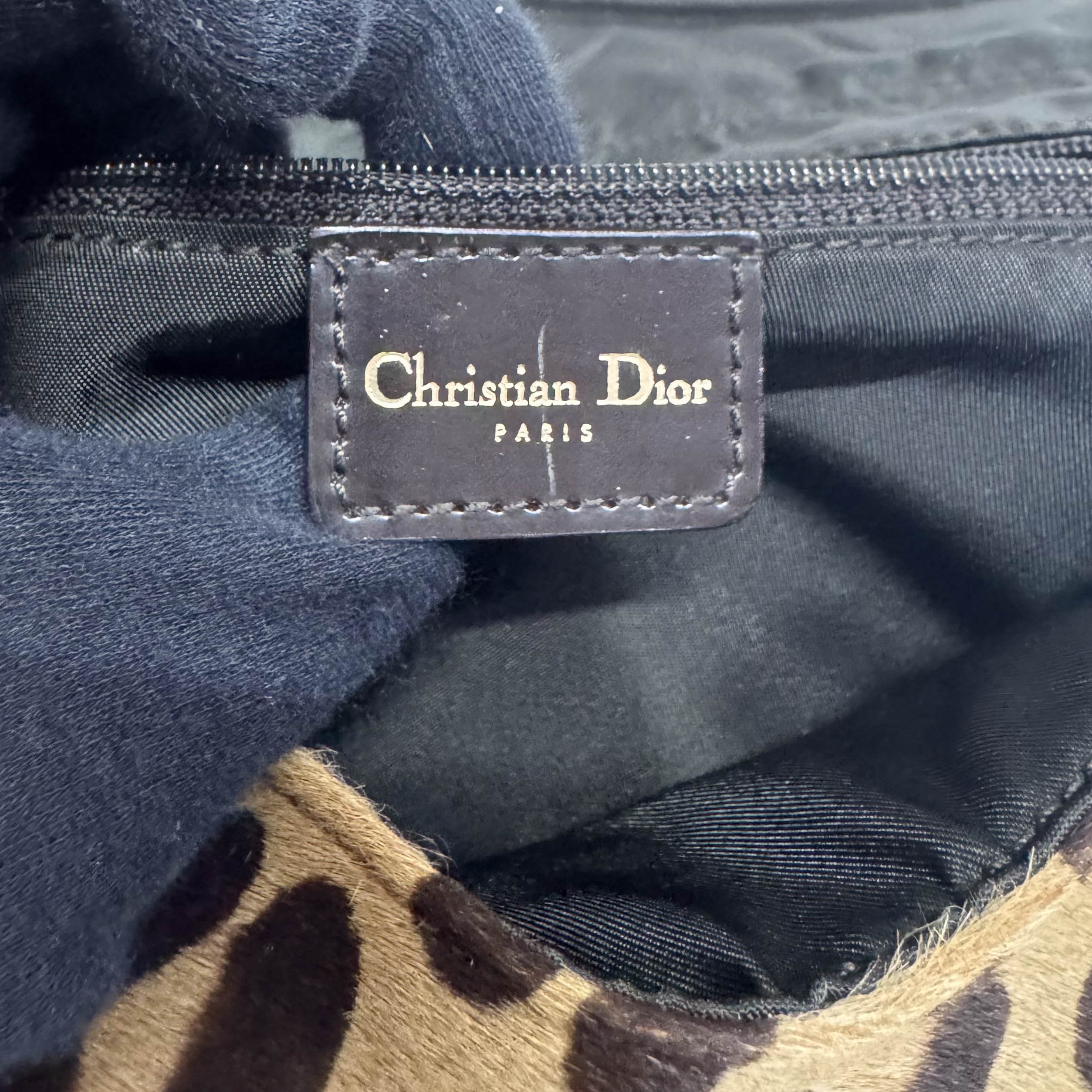 Malice Pearl Leopard Brown Leather Shoulder Bag