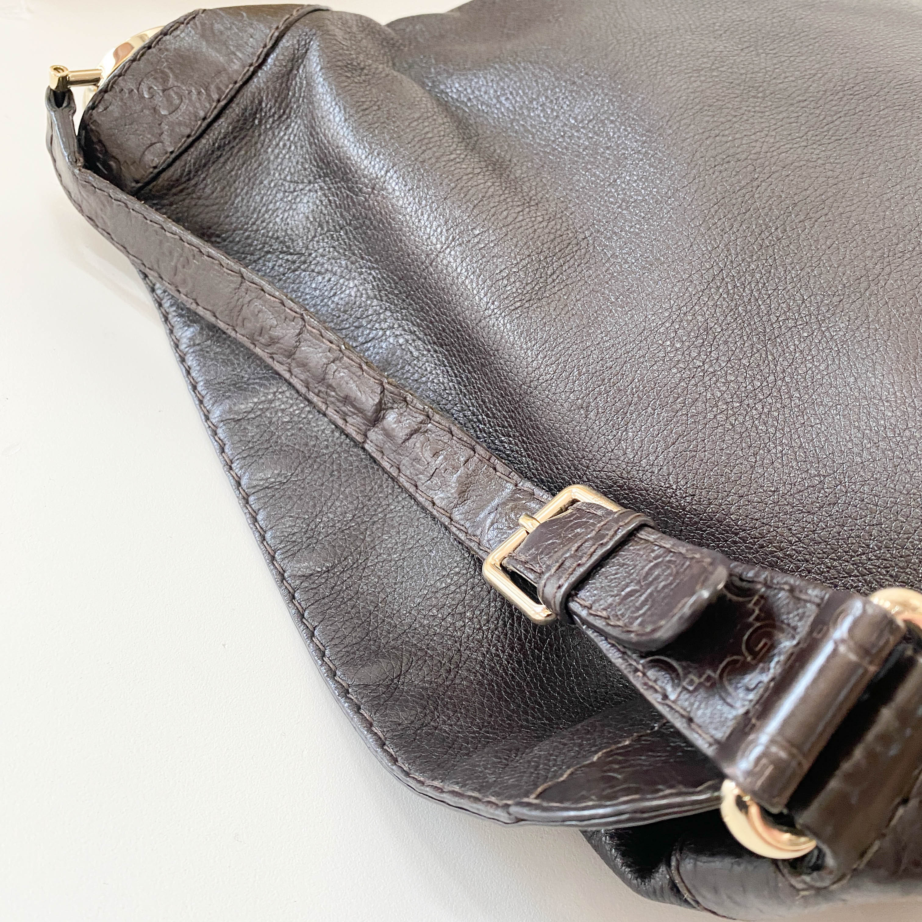 Dark Brown Leather Shoulder Bag