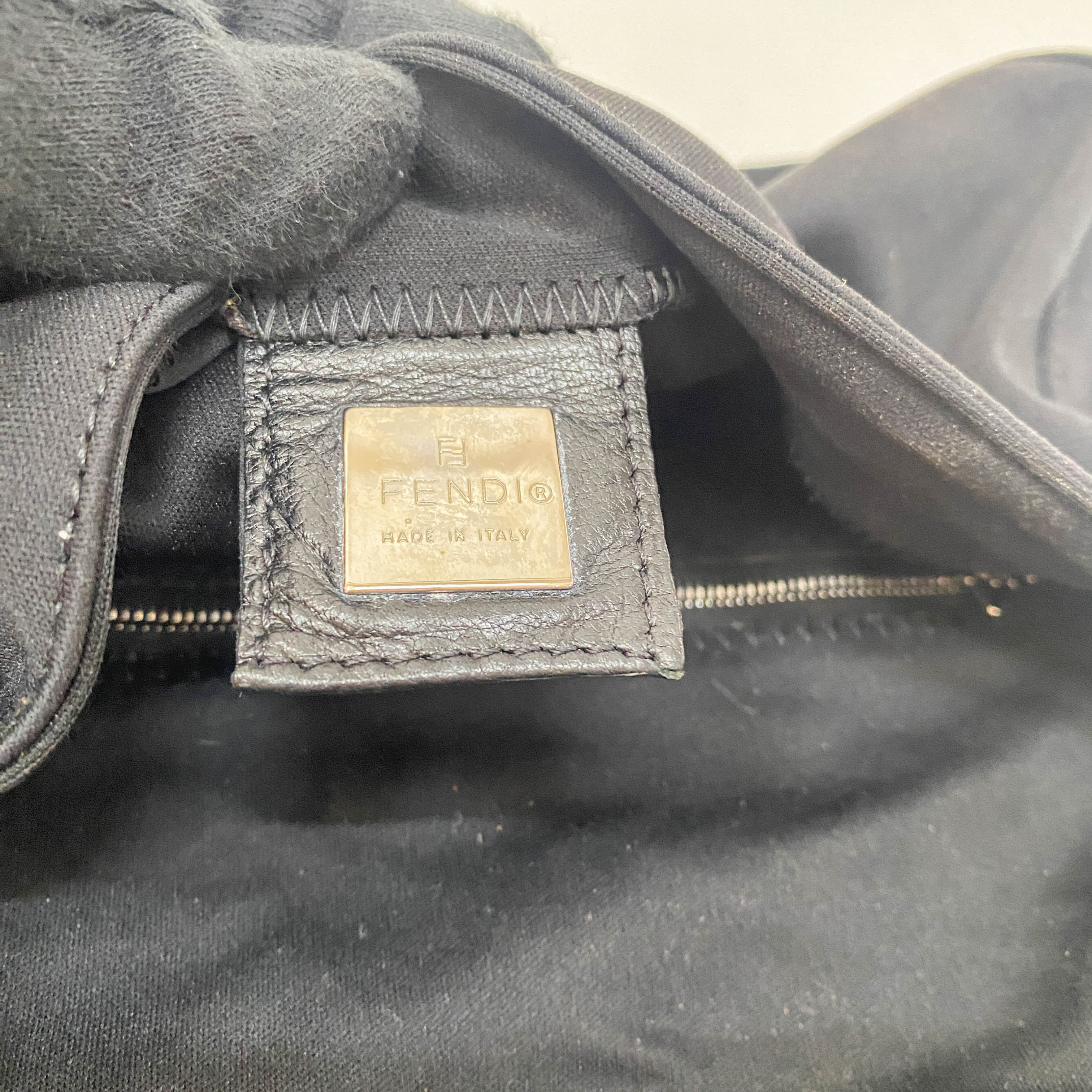 Baguette Black Neoprene Shoulder Bag