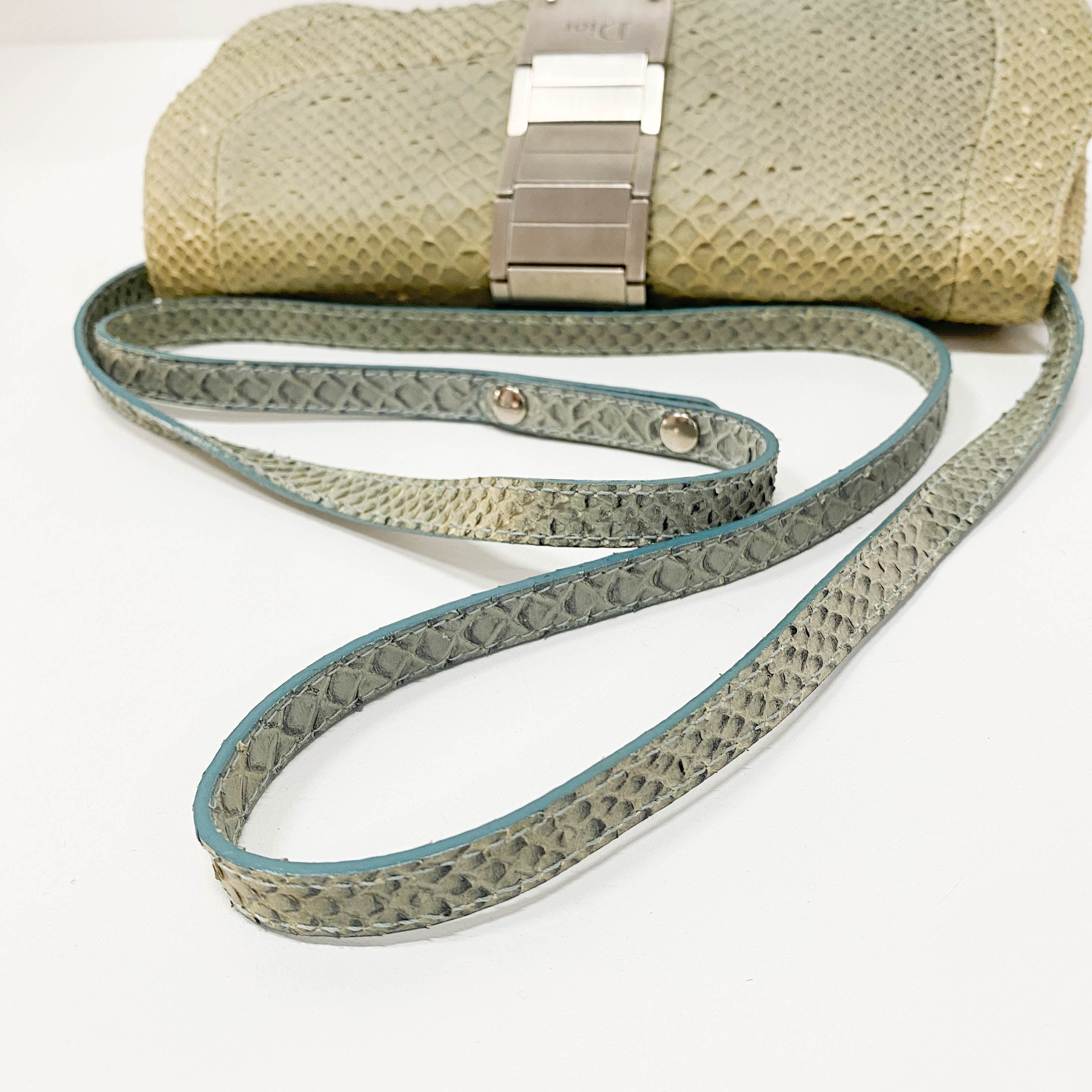 Saddle Light Grey Python Two Way Bag
