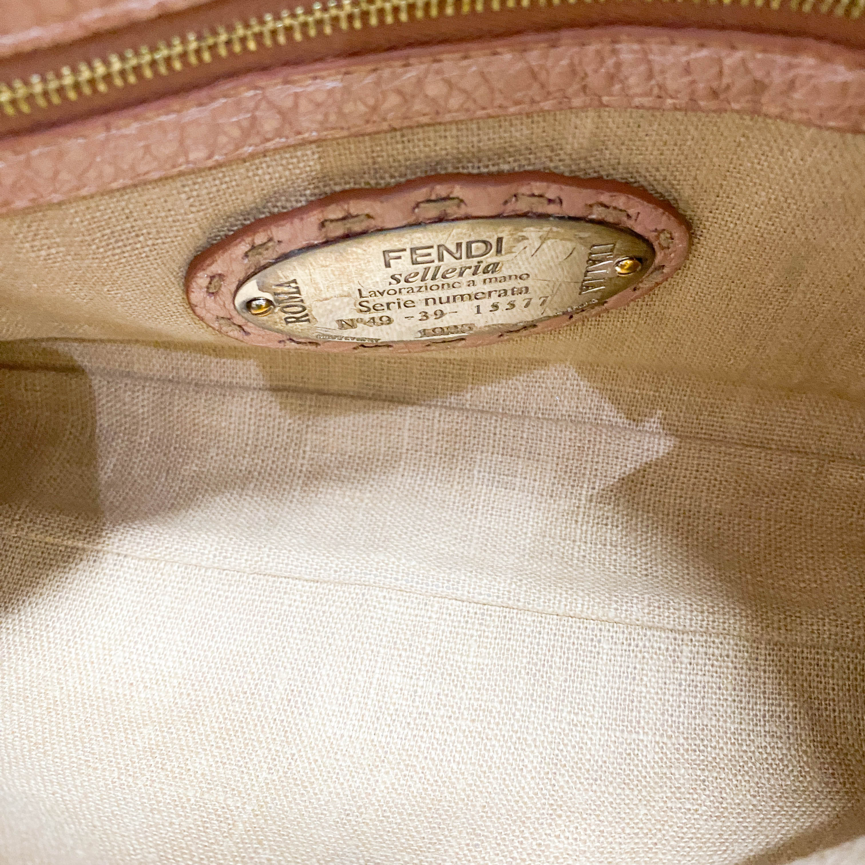 Selleria Baguette Rosegold Leather Shoulder Bag