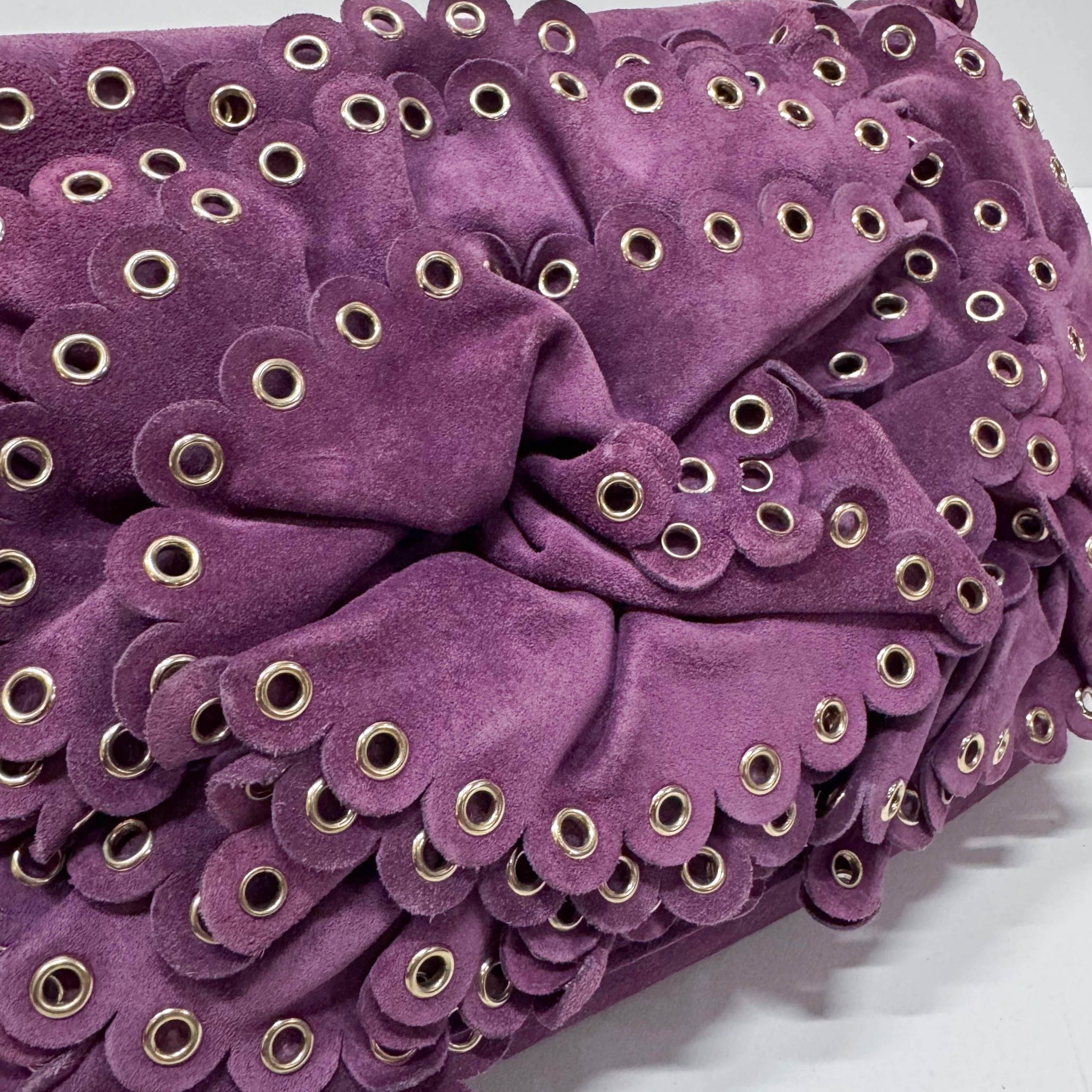 Purple Suede Chain Strap Shoulder Bag