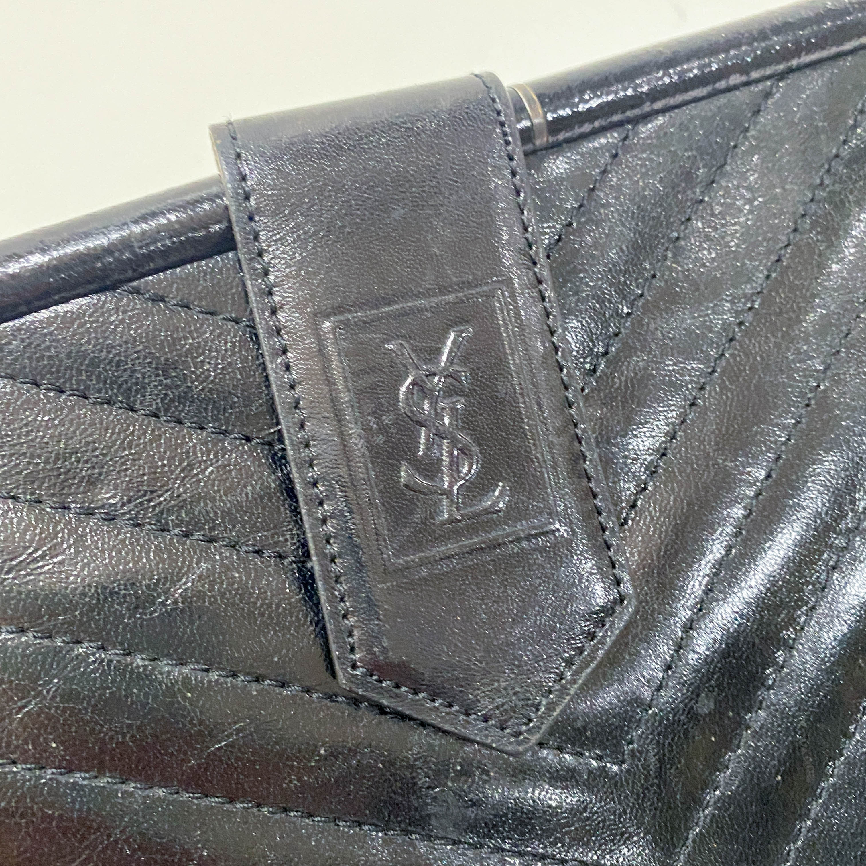 Black Leather Clutch Bag