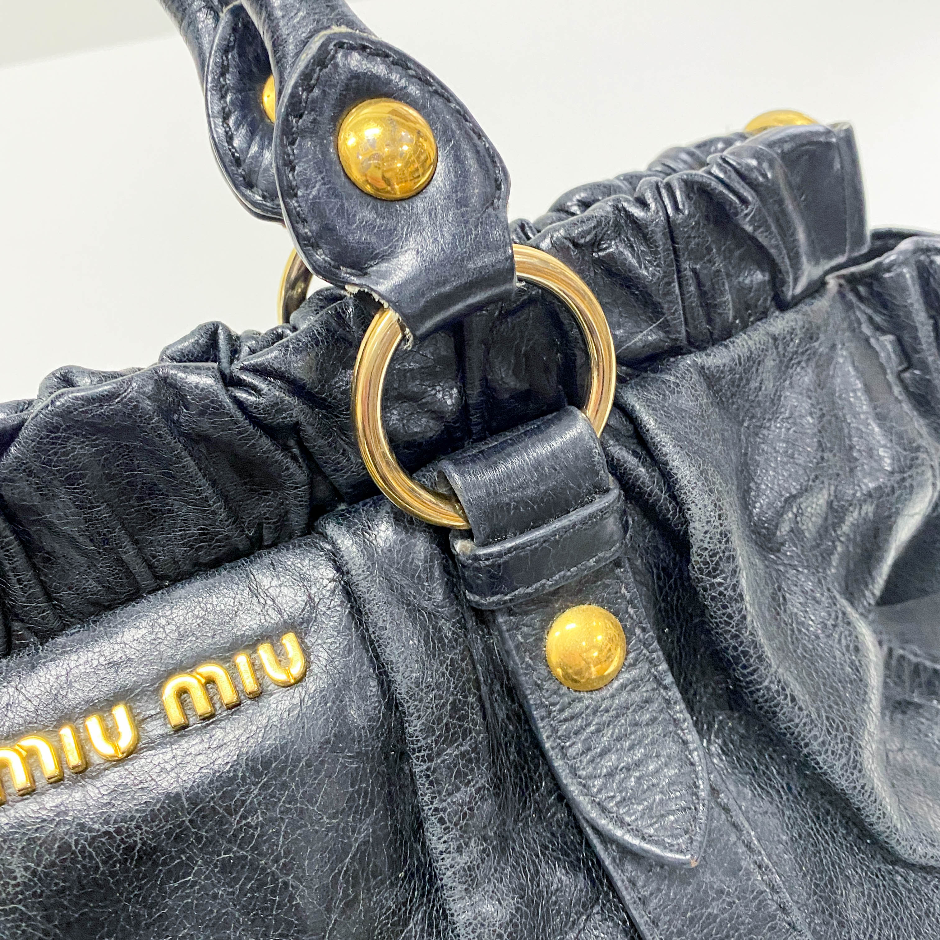 Vitello Black Calfskin Leather Two Way Bag