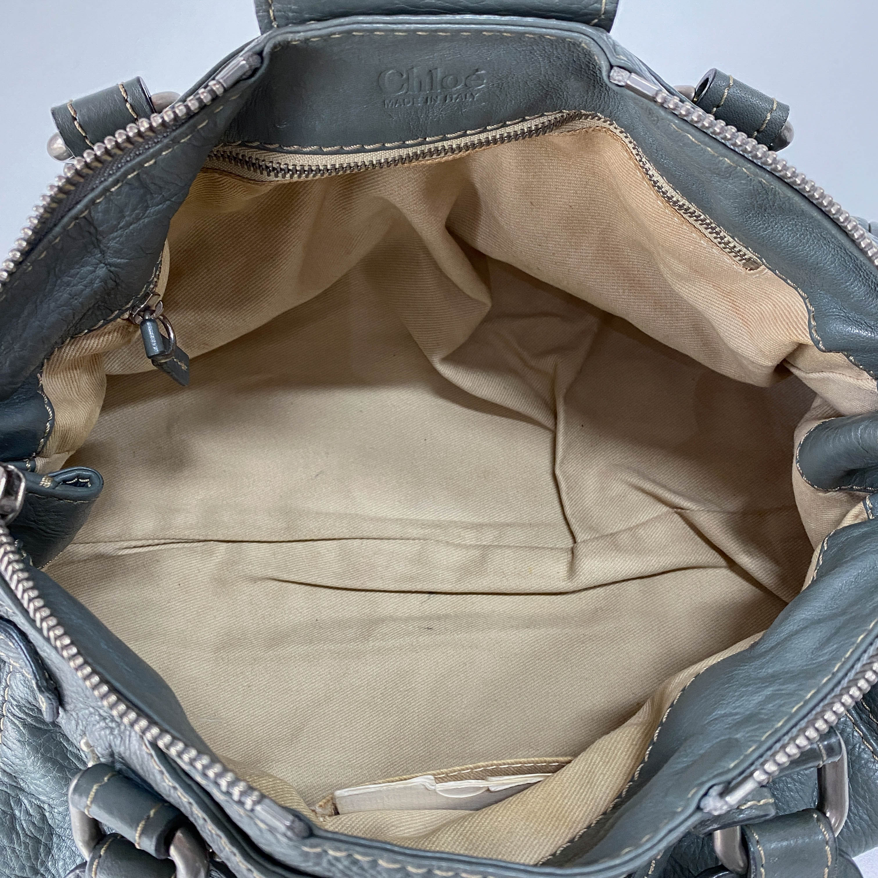 Paddington Sage Green Calfskin Leather Shoulder Bag