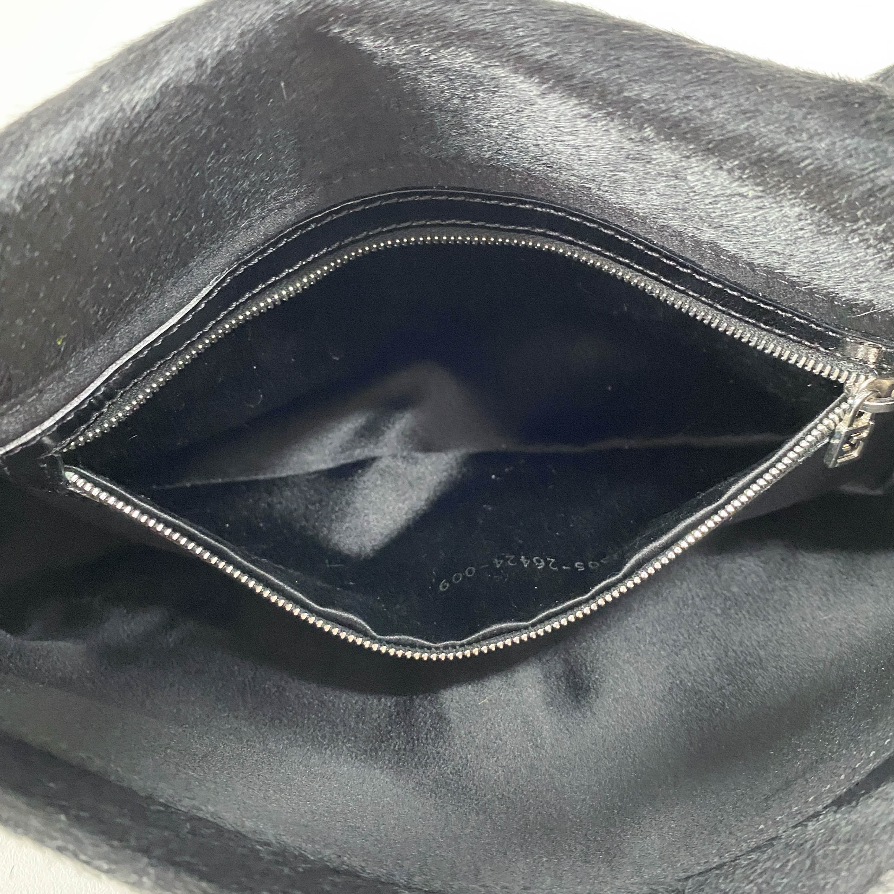 Baguette Black Pony Hair Shoulder Bag