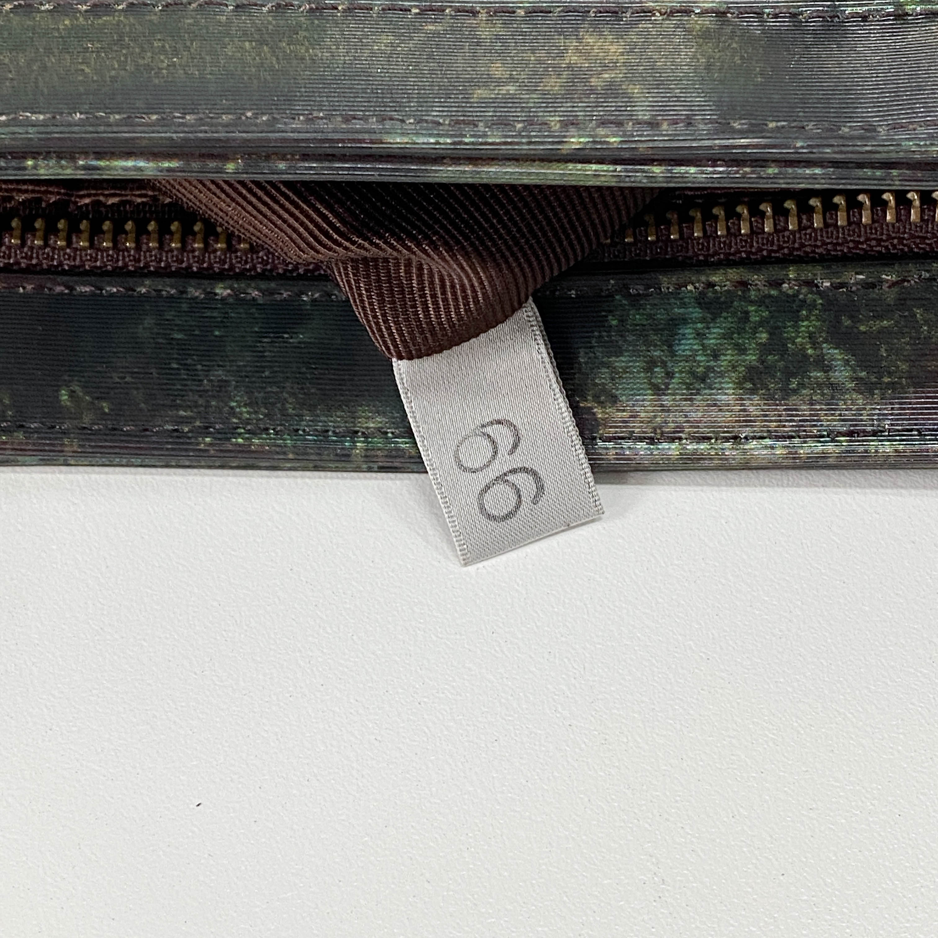 Green Coated Canvas Shoulder Bag