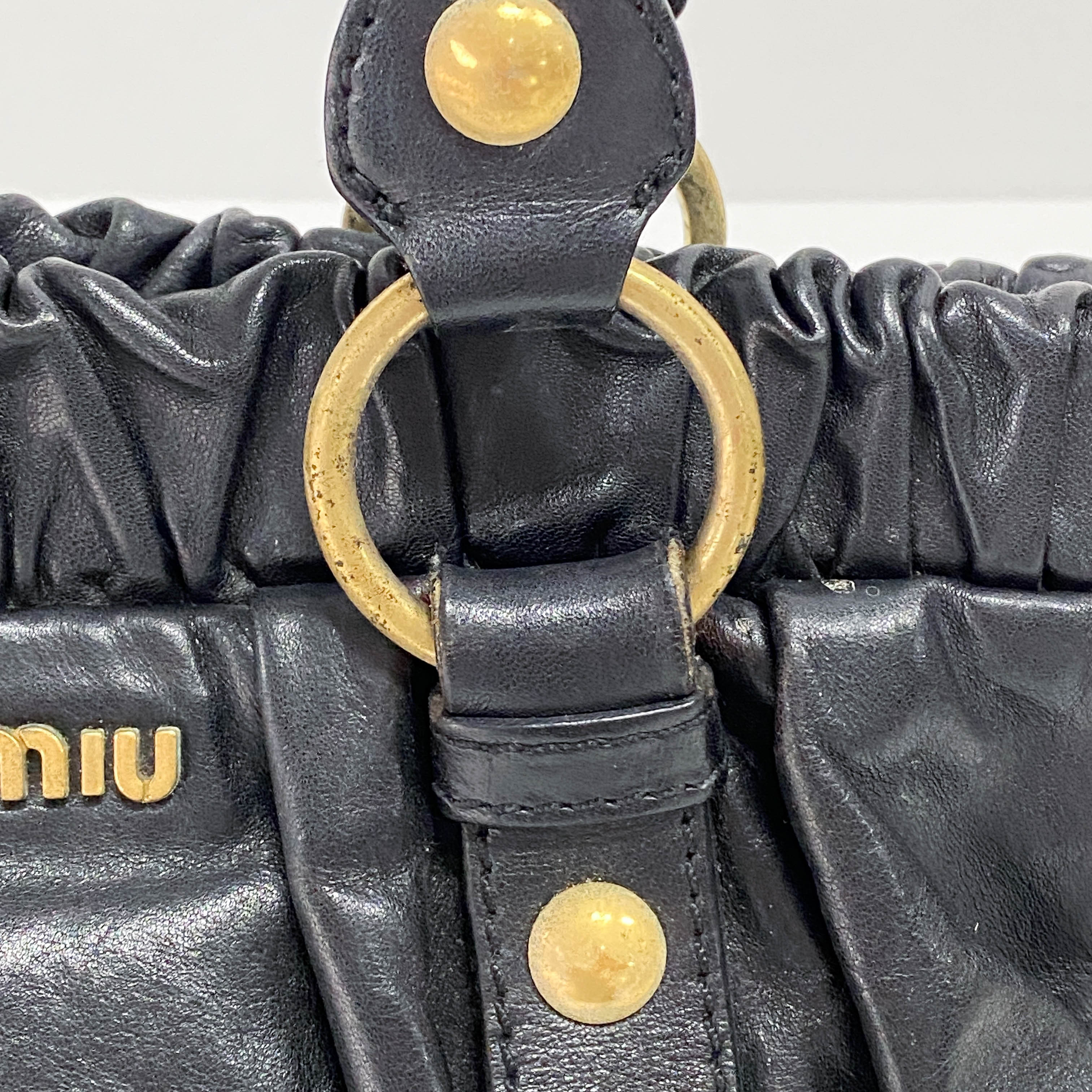 Vitello Black Leather Two Way Bag