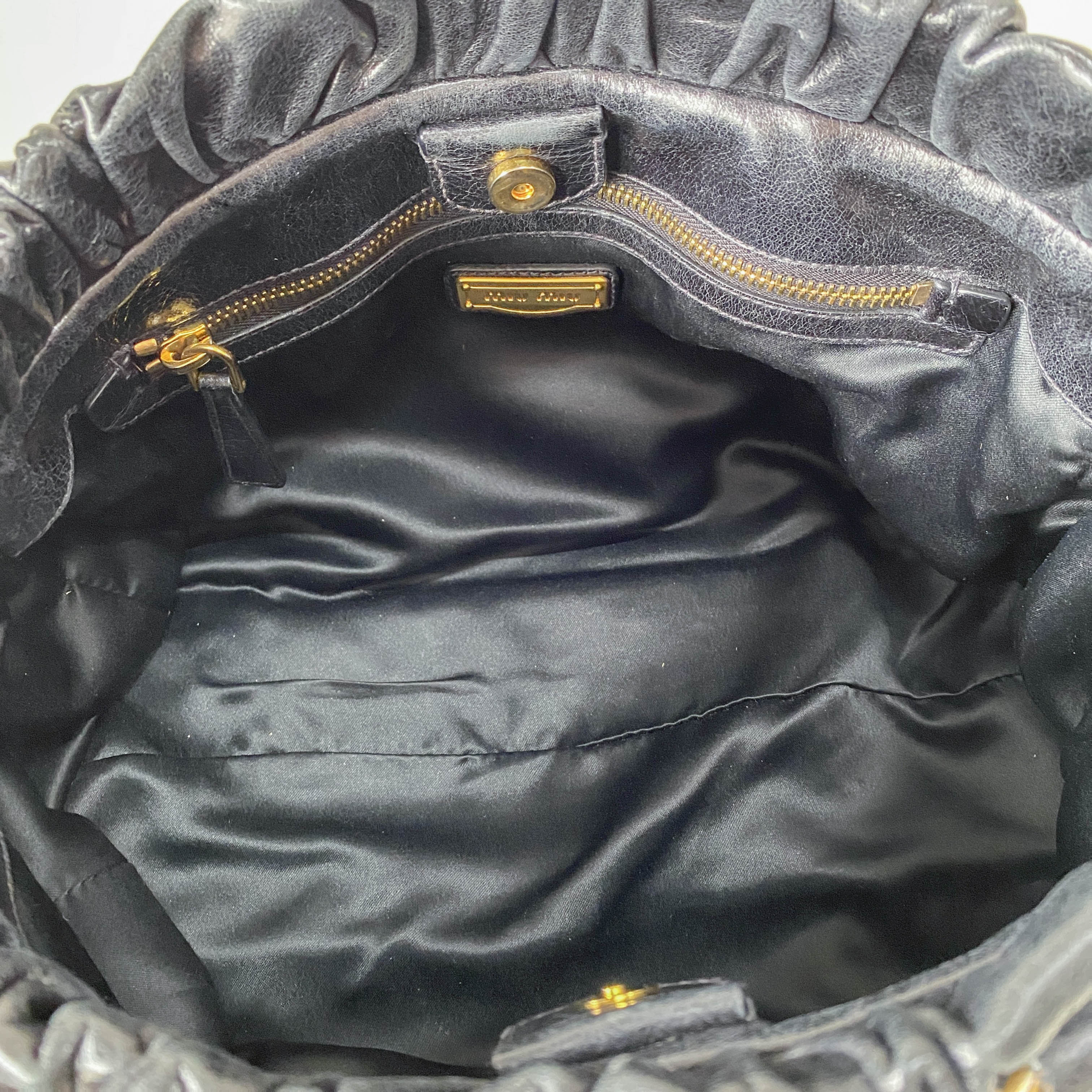 Vitello Black Calfskin Leather Two Way Bag