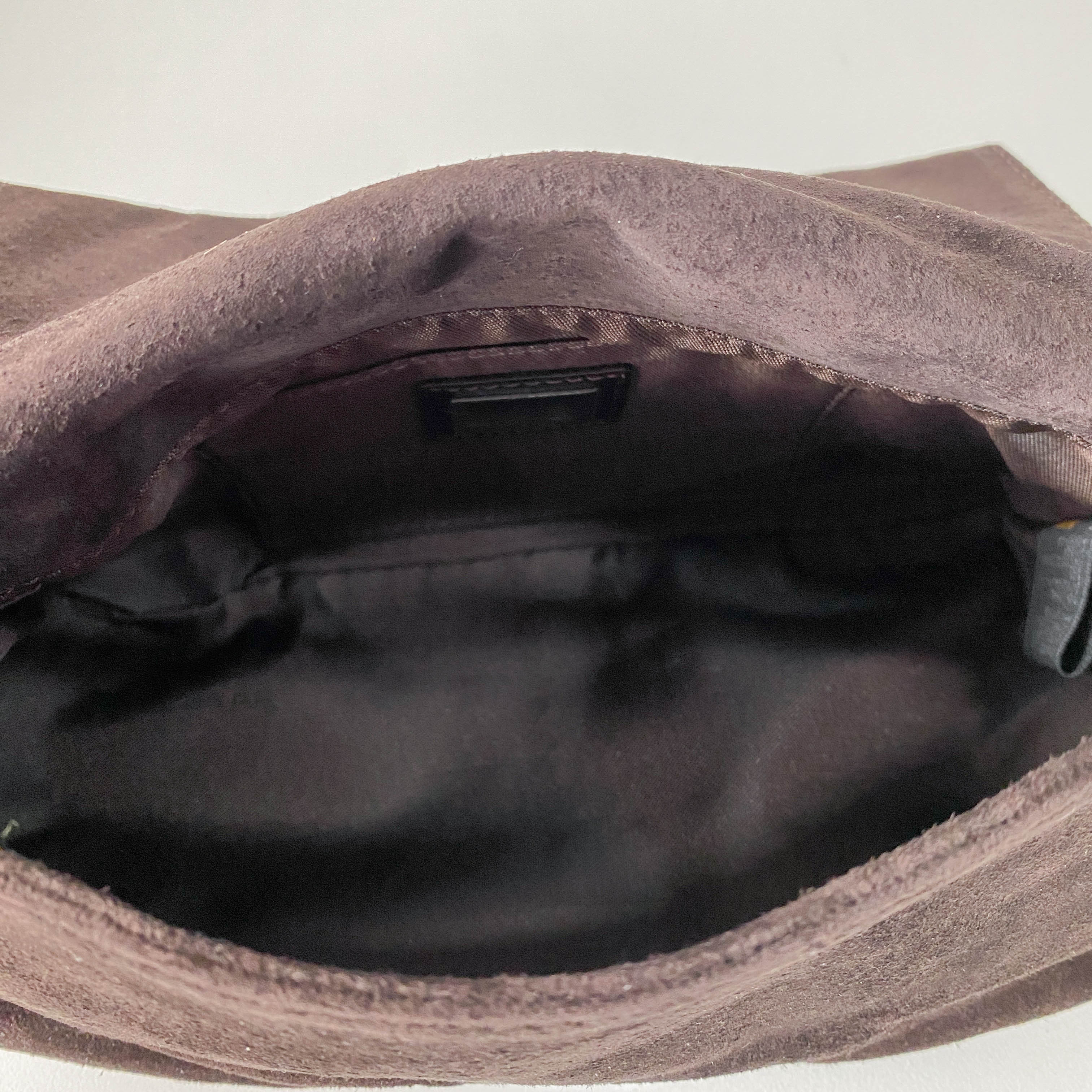 Mini Mamma Baguette Brown Suede Shoulder Bag