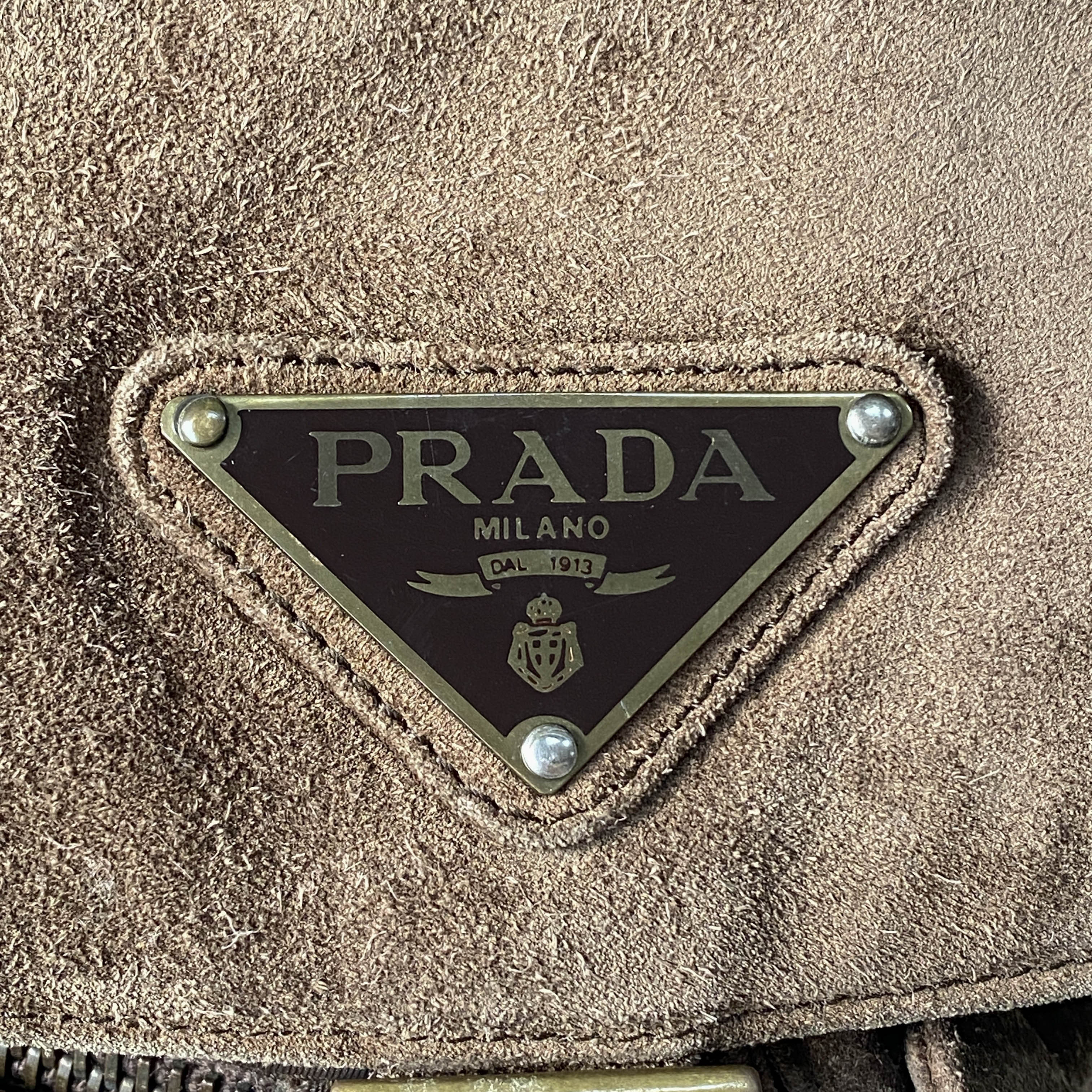 Brown Nylon & Suede Backpack