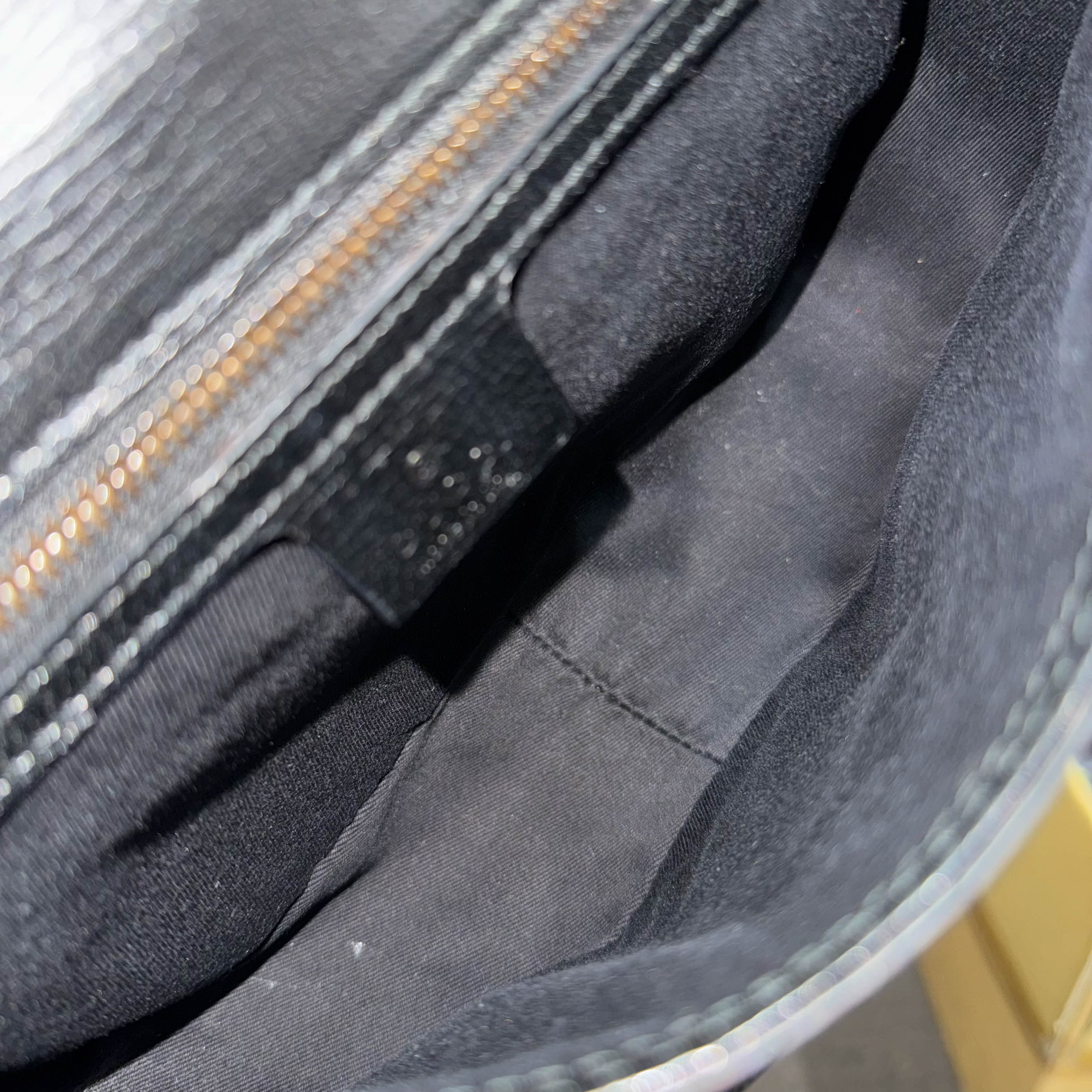 Horsebit Black Leather Shoulder Bag