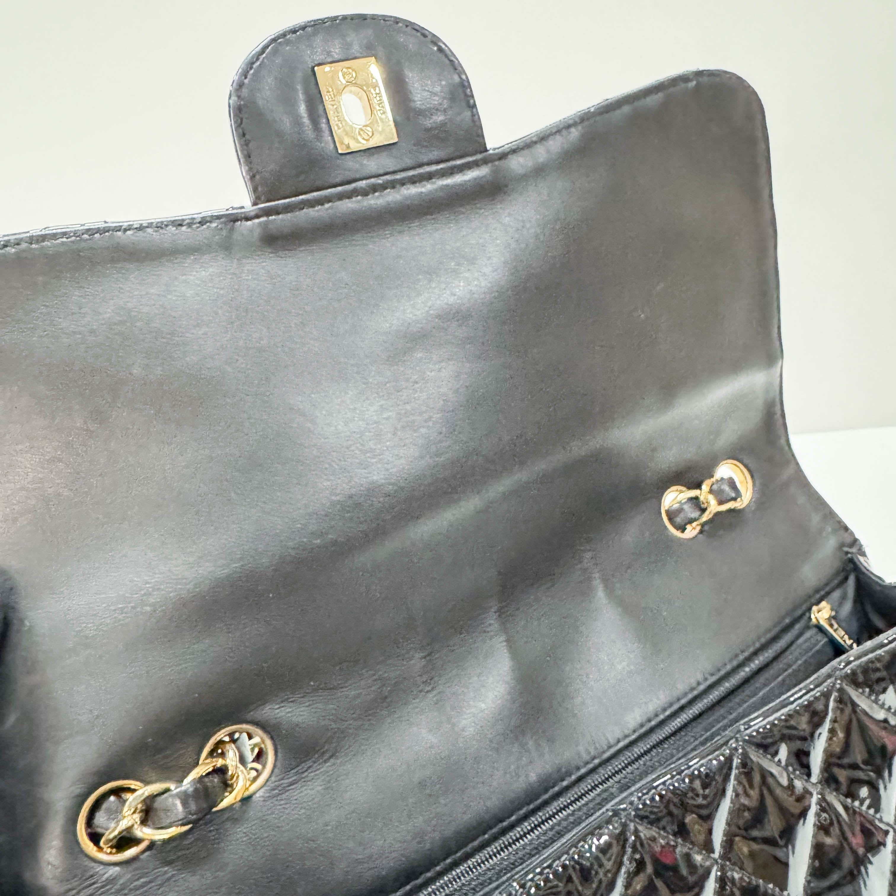 Timeless Classic Flap BlackPatent Leather Shoulder/Crossbody Bag