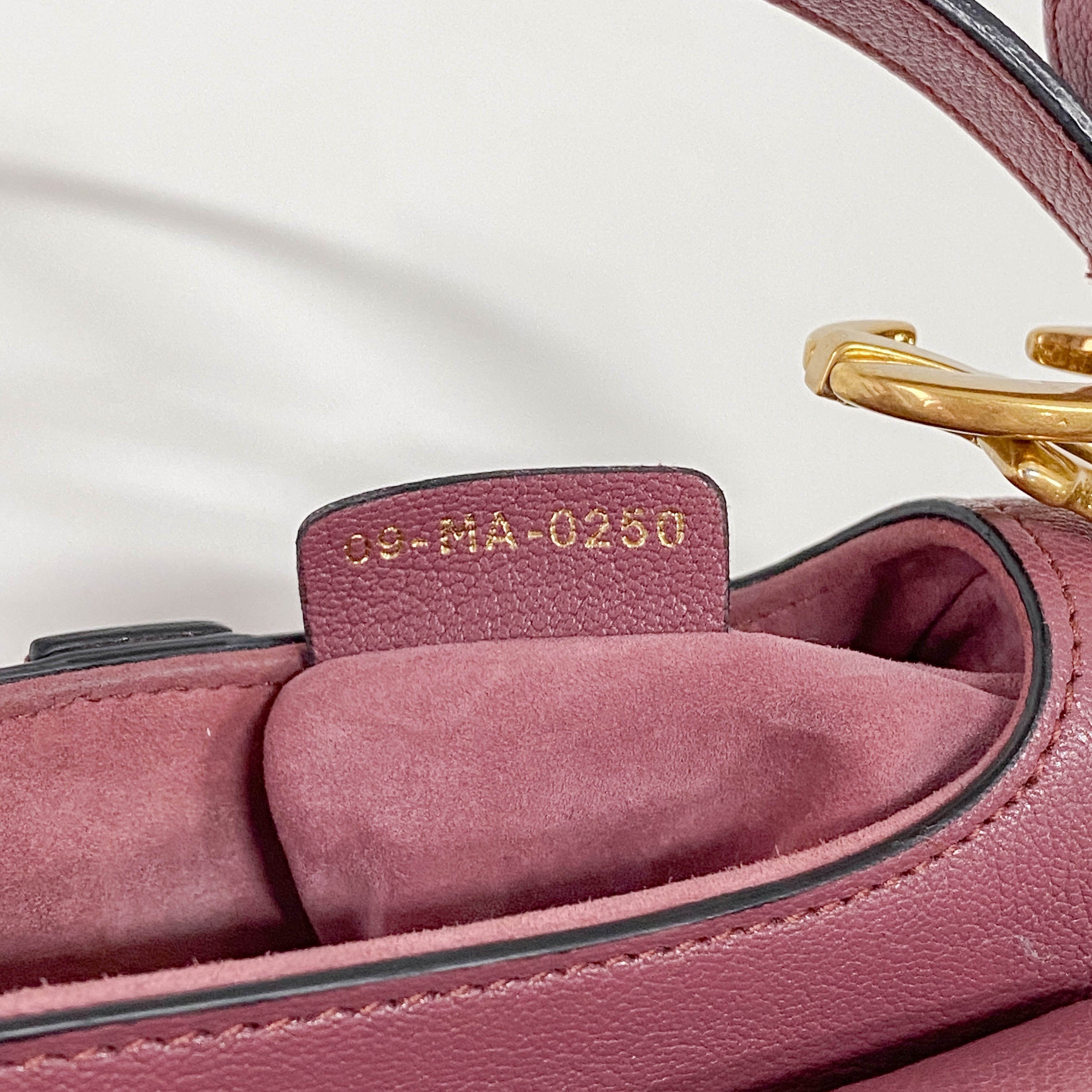 Saddle Purple/Pink Leather Shoulder Bag