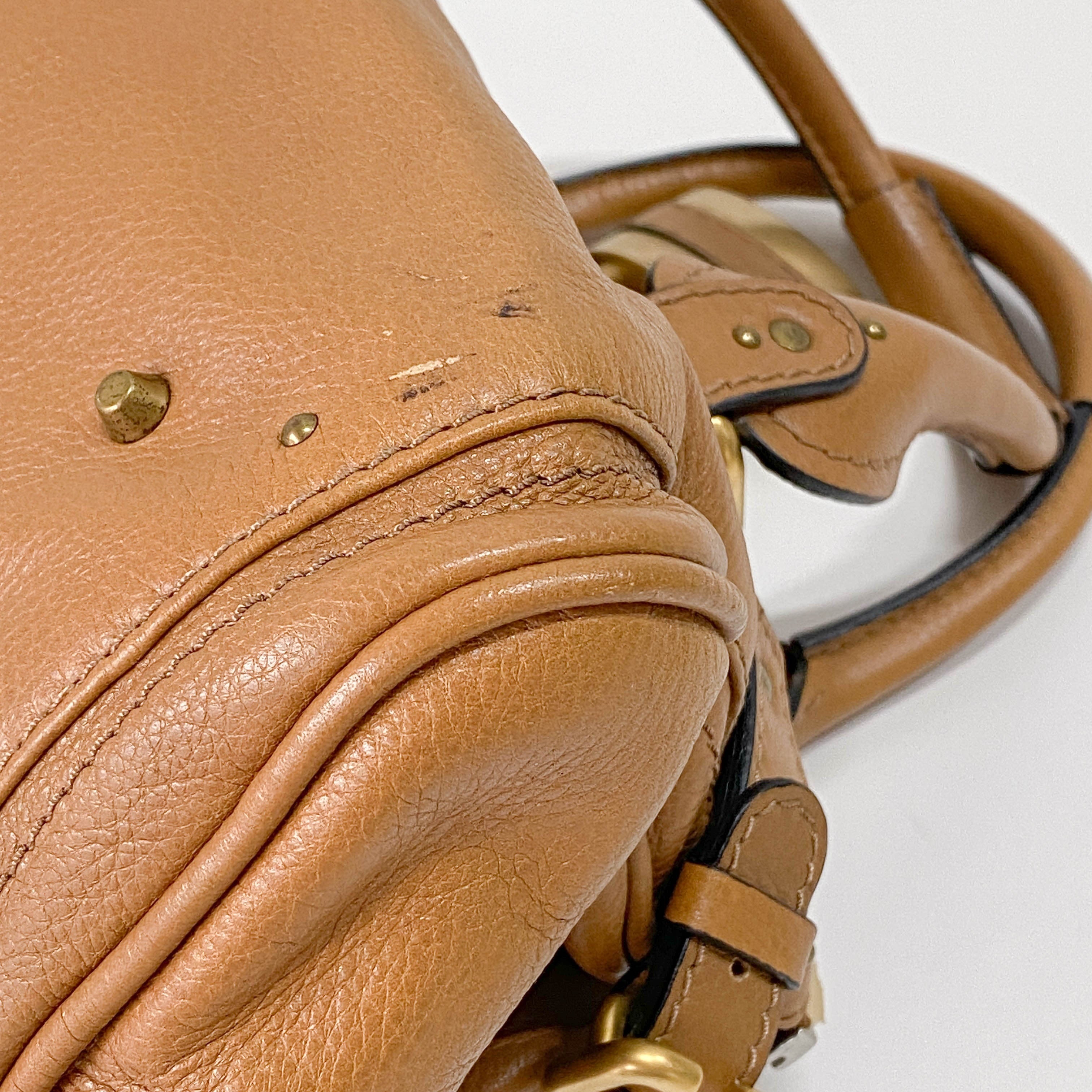 Paddington Brown Calfskin Leather Shoulder Bag