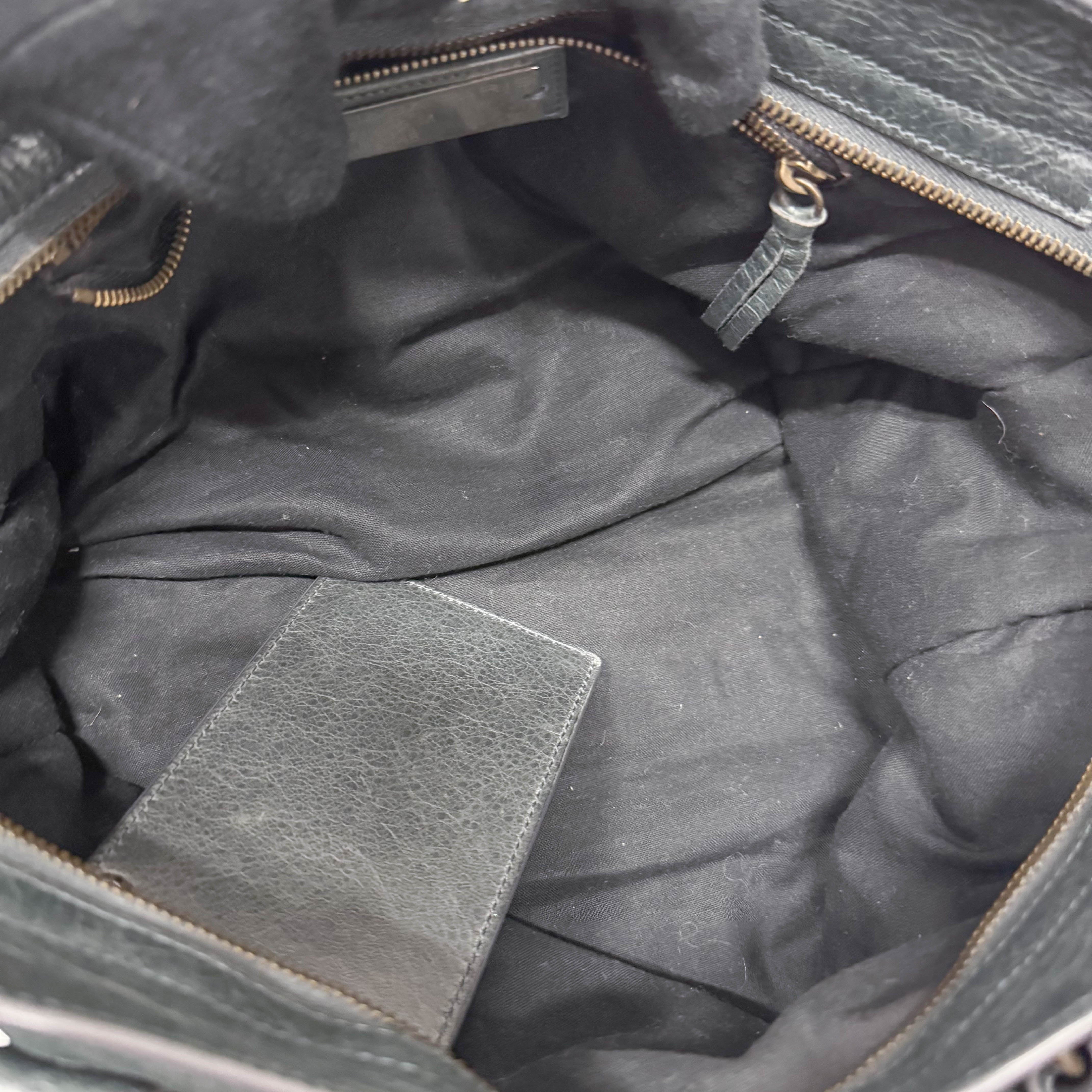 The City Grey Calfskin Leather Two Way Bag