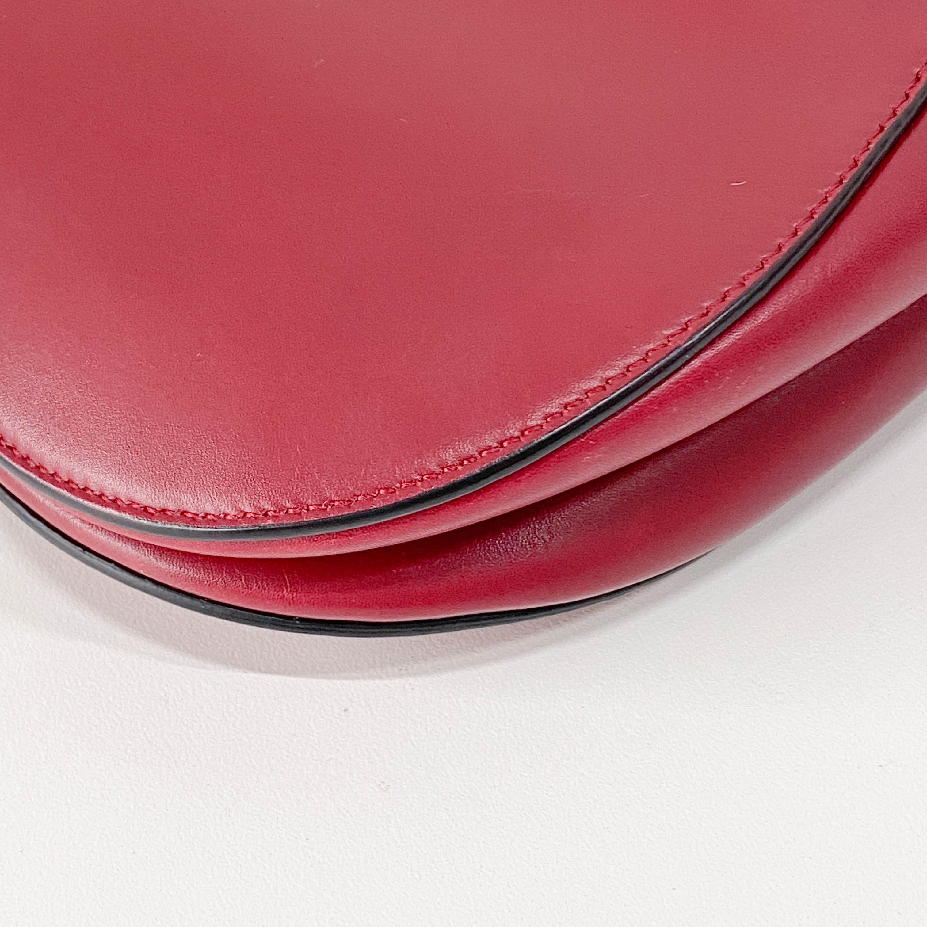 Saddle Red Leather Shoulder Bag