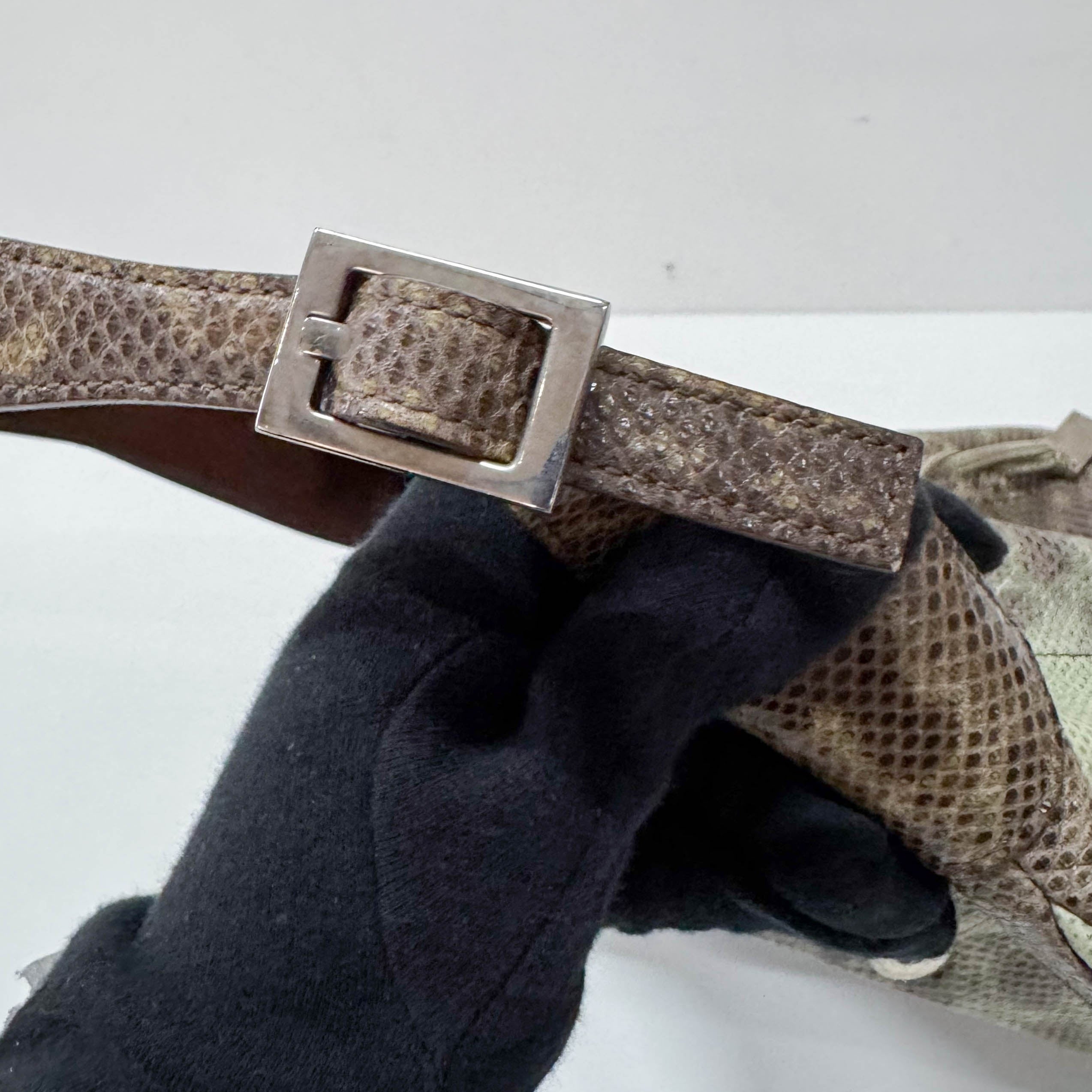 Green Python Leather Hobo Bag