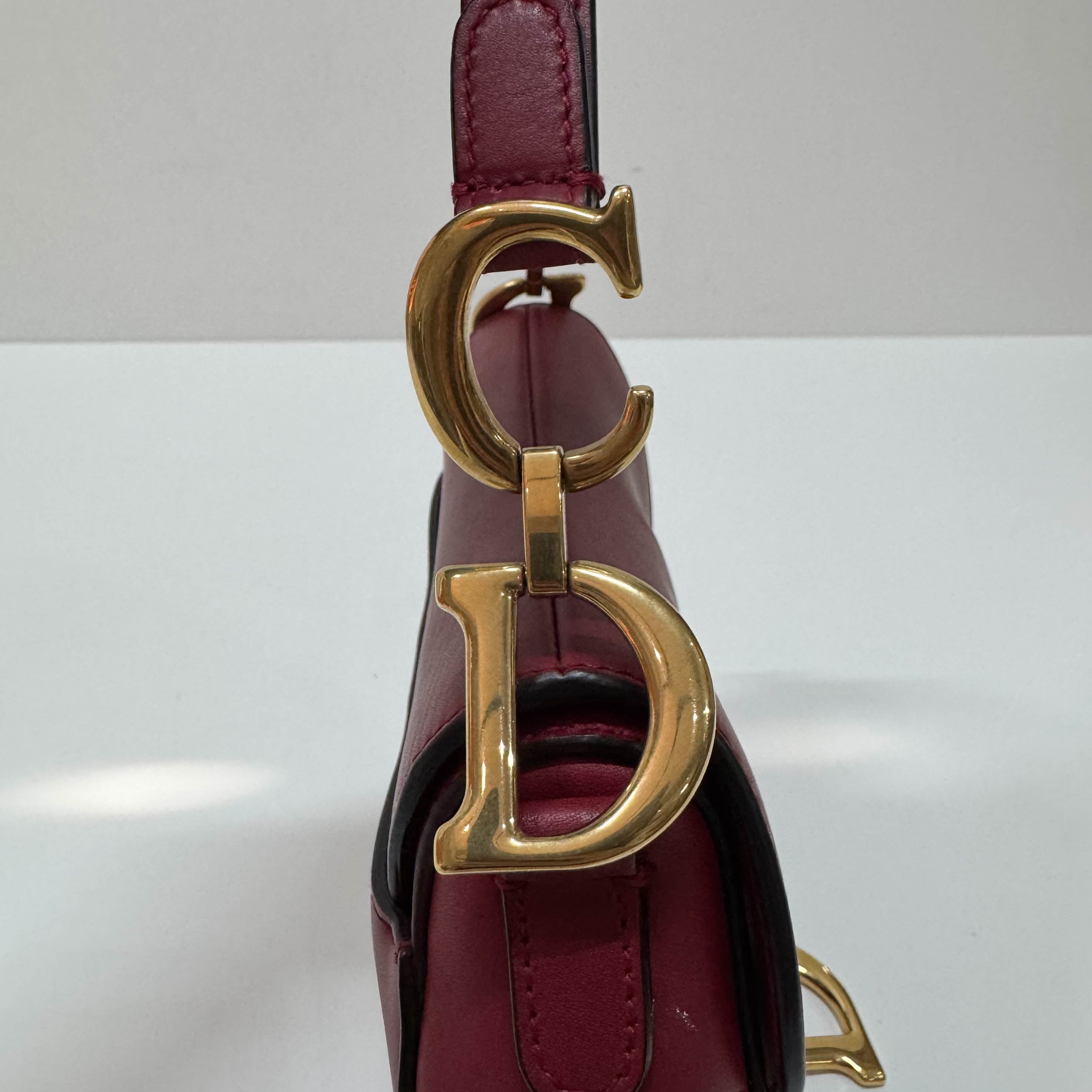 Saddle Red Leather Shoulder Bag