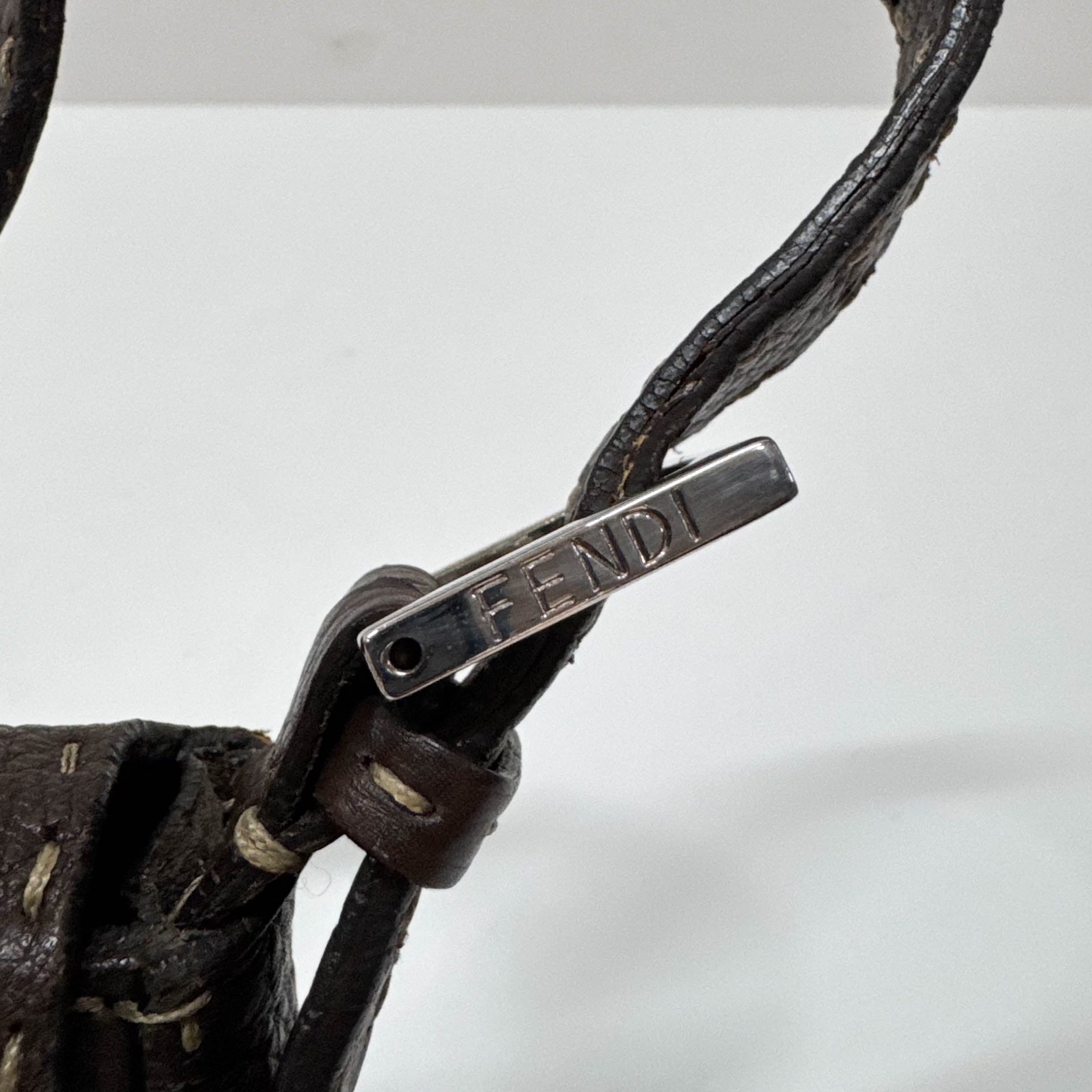 Selleria Baguette Brown Leather Shoulder Bag