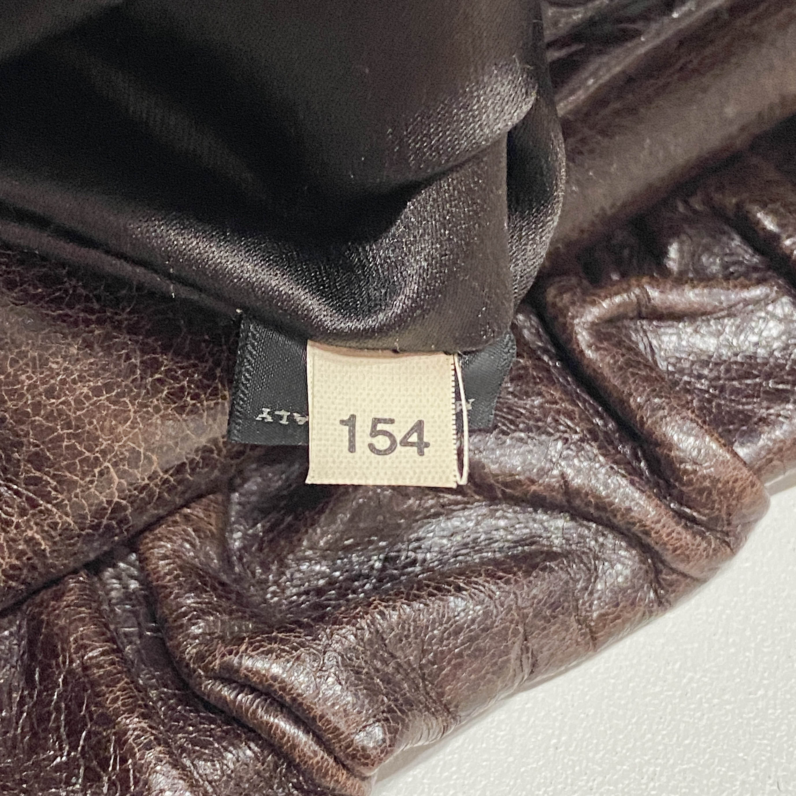 Vitello Bauletto Dark Brown Calfskin Leather Two Way Bag