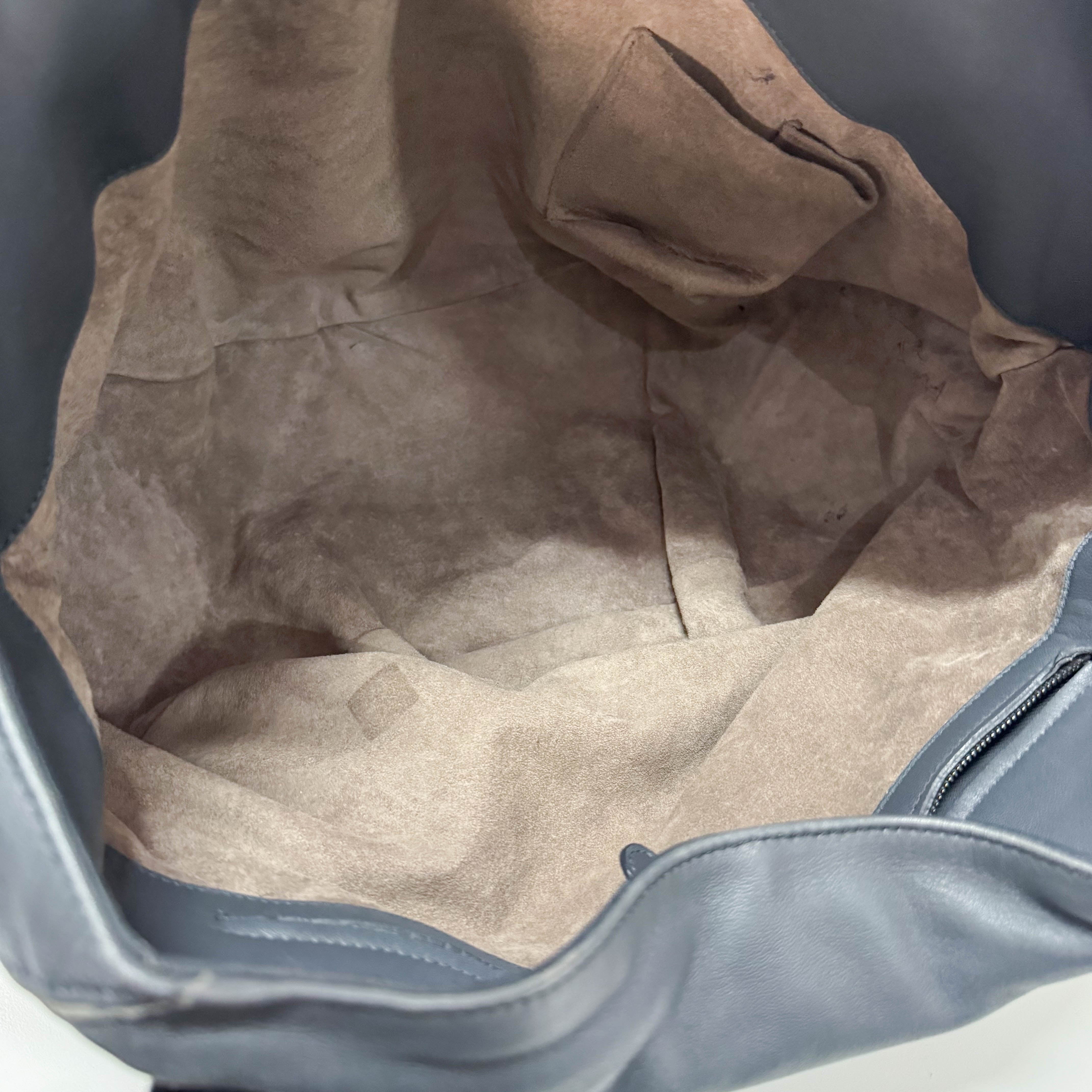 Vintage Grey Leather Two Way Bag